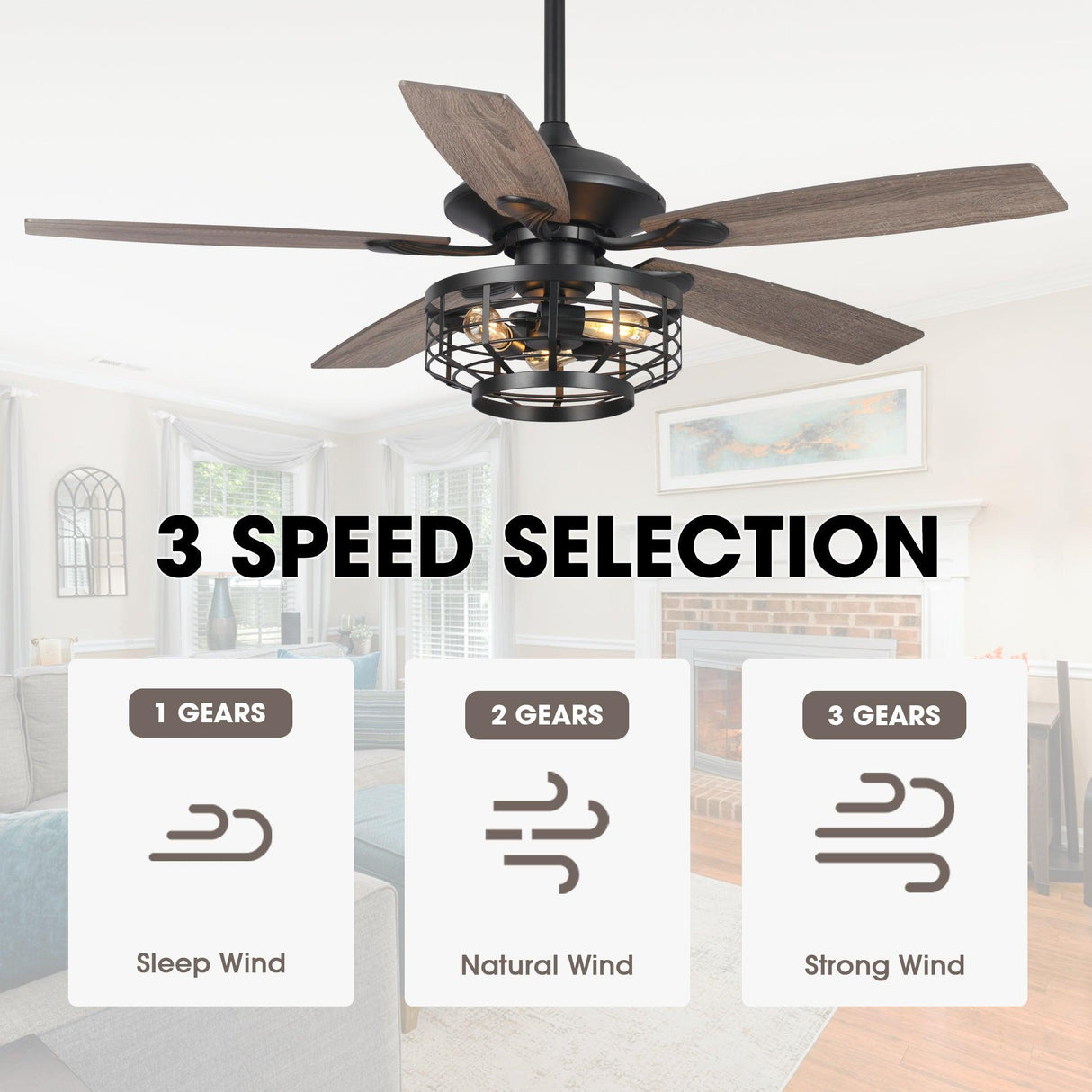 52" Paquette In Indoor Matte Black Industrial Ceiling Fan With Remote Control And Light Kit
