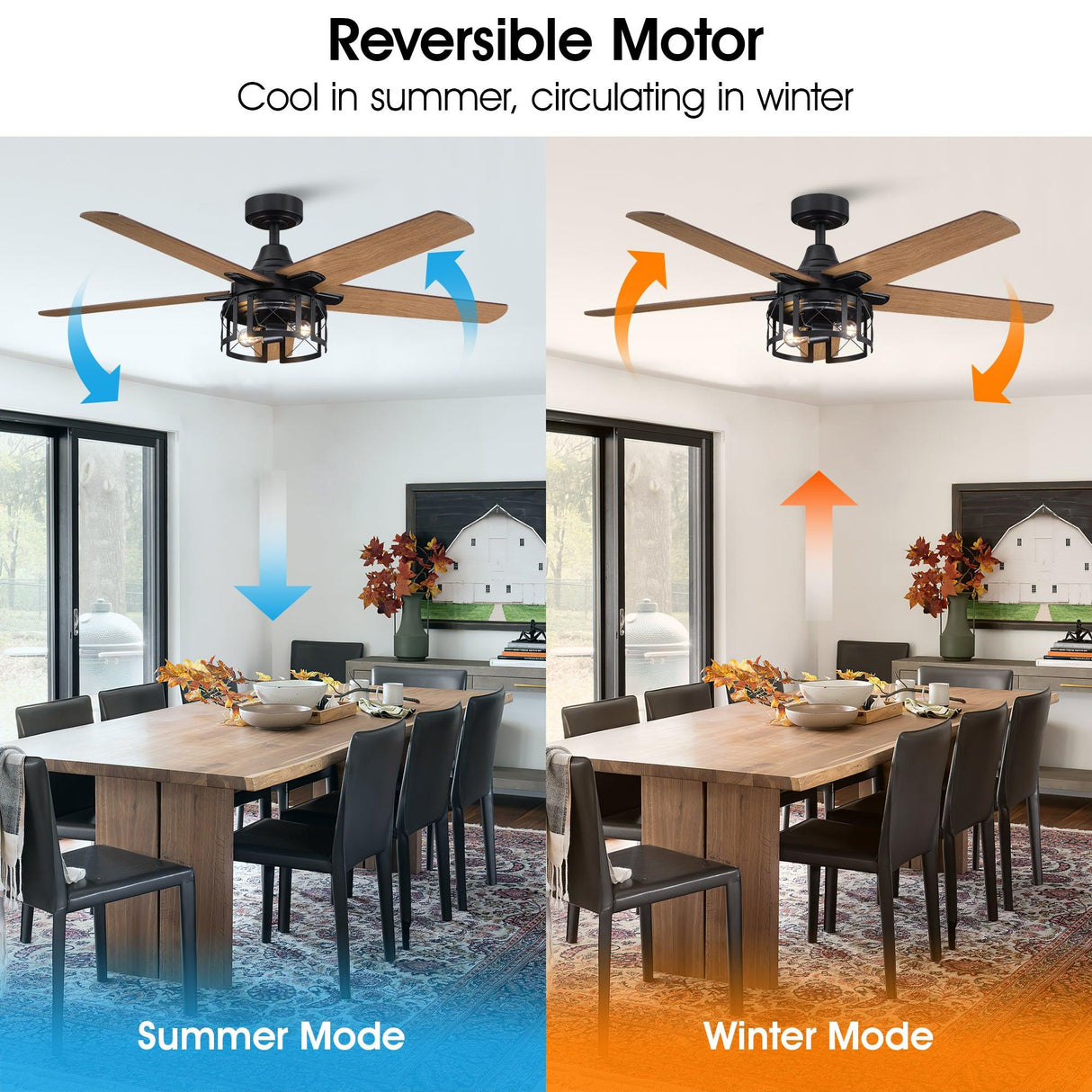 52" Kolkata Industrial Downrod Mount Reversible Ceiling Fan with Lighting and Remote Control