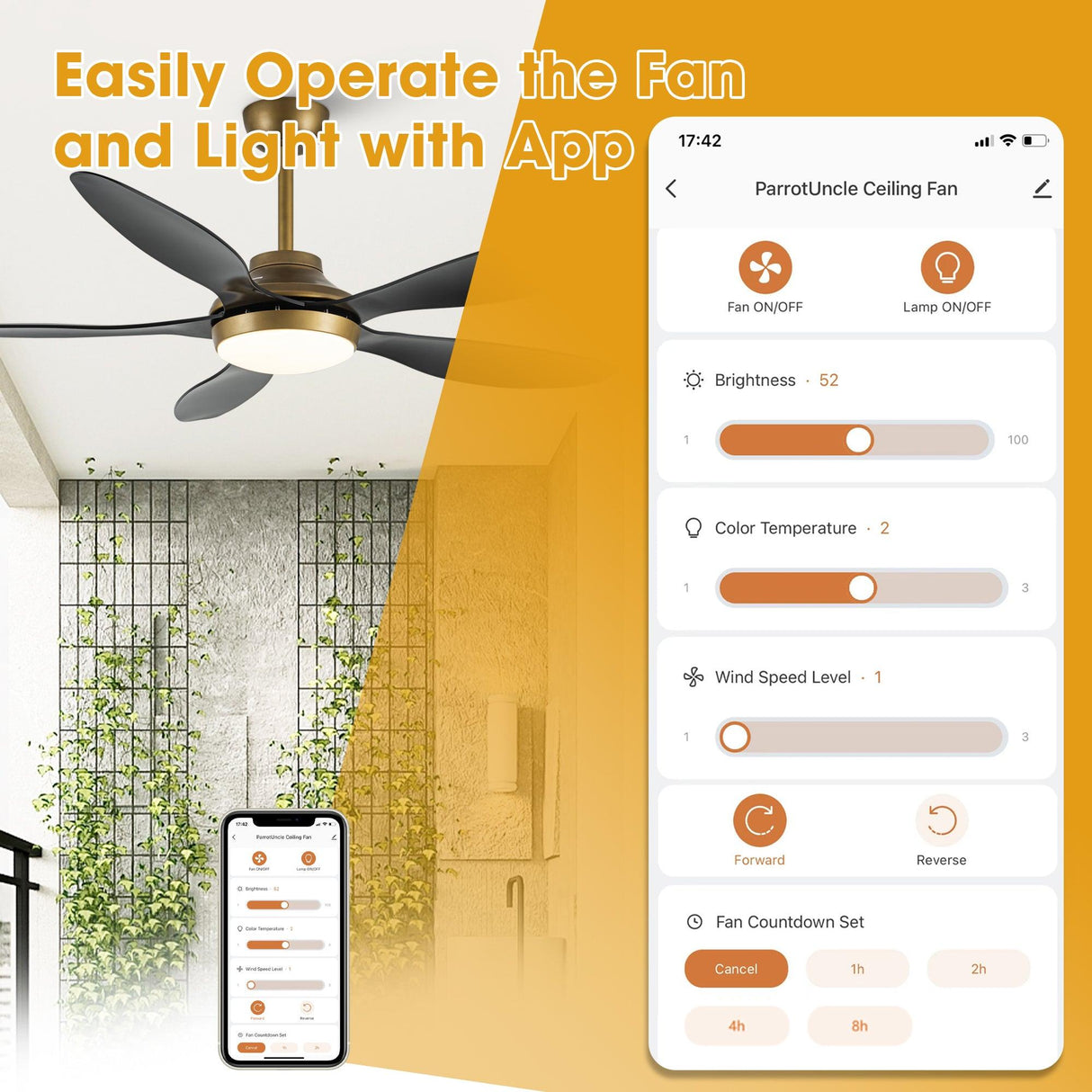 52" Punjab Smart Fan with LED Light