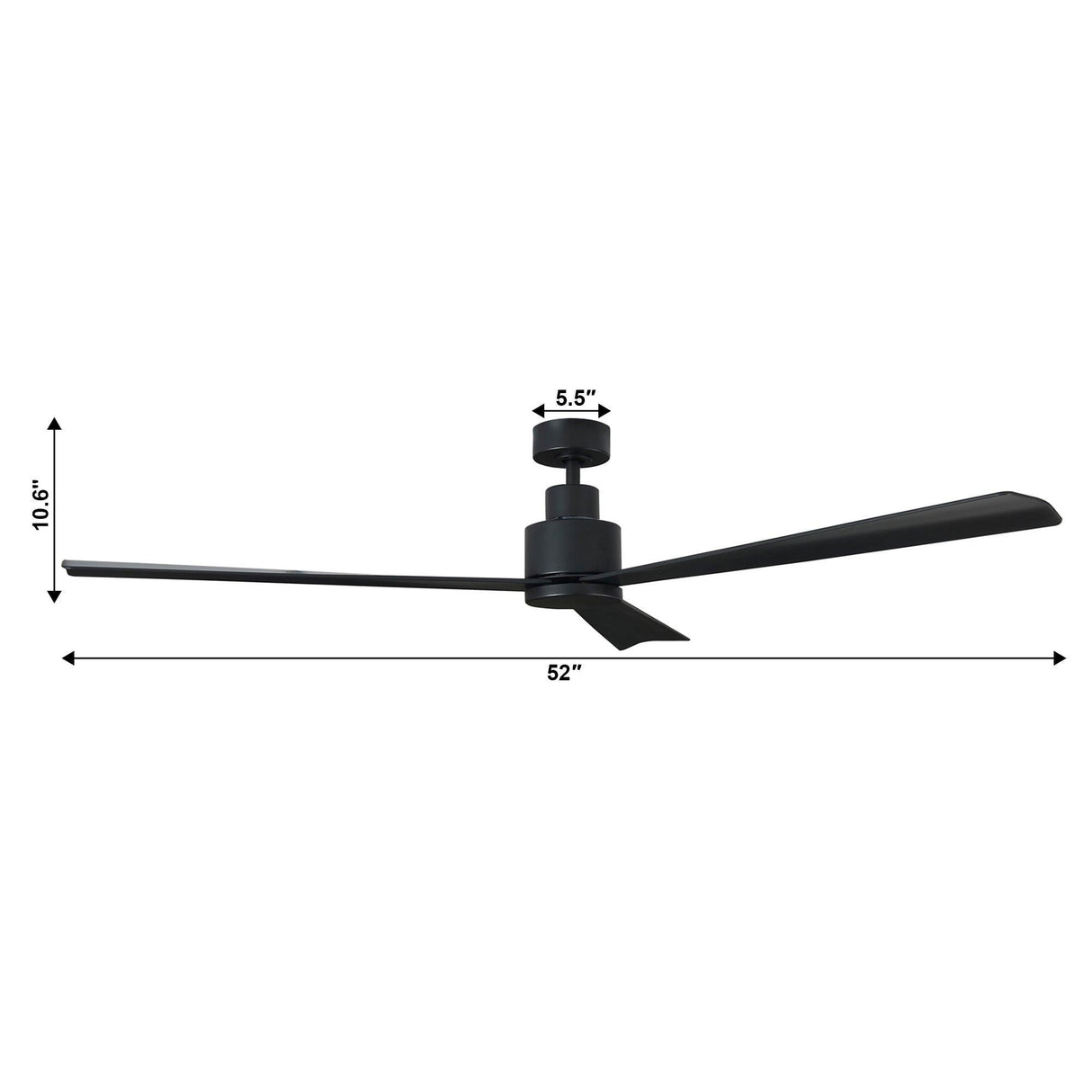 52" Zelda Industrial DC Motor Downrod Mount Reversible Ceiling Fan With Remote Control