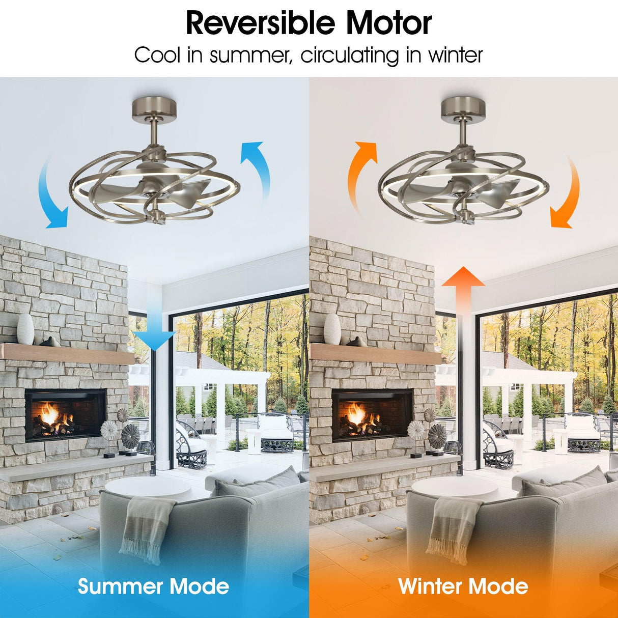 27" Bucholz Industrial DC Motor Brushed Nickel Downrod Mount Reversible Ceiling Fan with Lighting and Remote Control