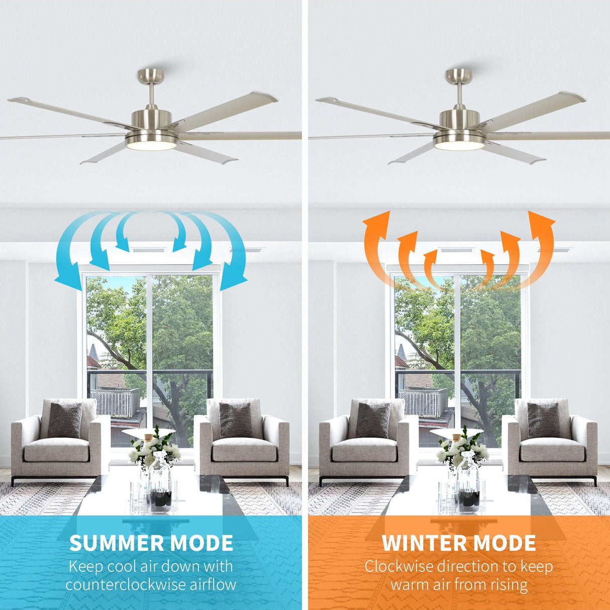 65'' Inch Freda DC Motor Modern Ceiling Fan Led Light Remote Control