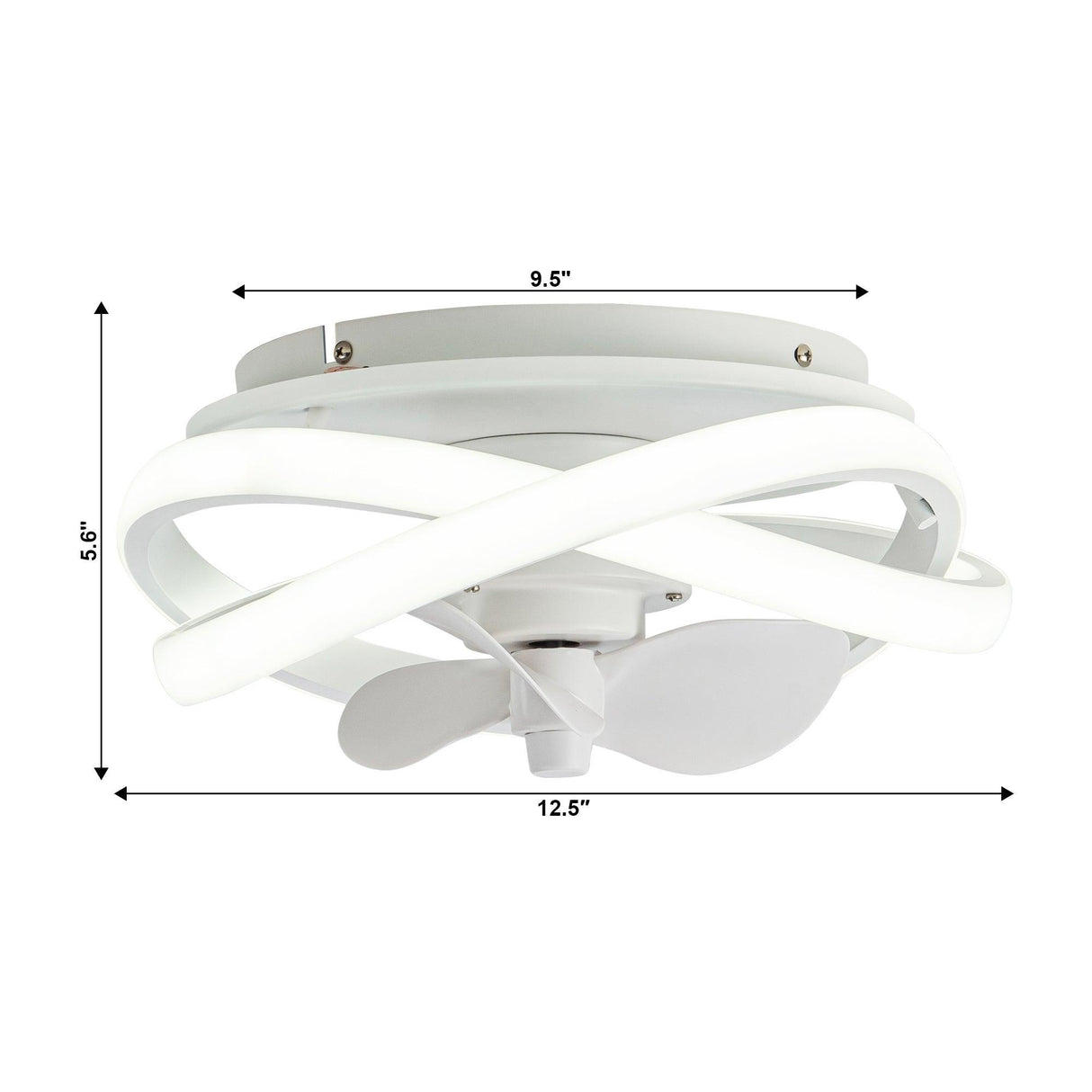 Vaczon 13" Flush Mount Caged Fan with Light and Remote Control