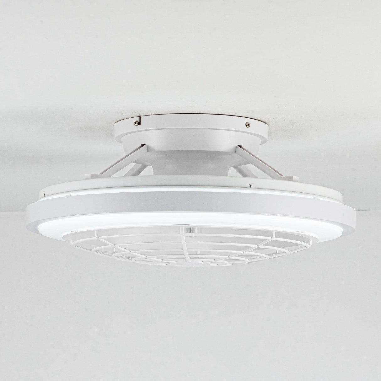 20" Ikon Modern DC Motor Flush Mount Reversible Ceiling Fan with Lighting and Remote Control