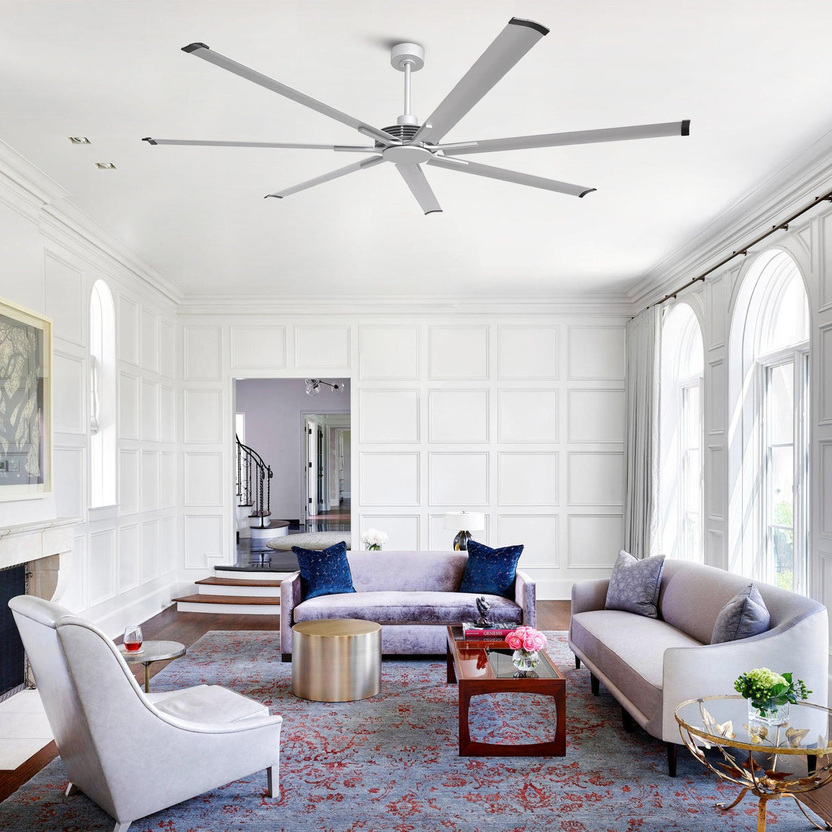 84 Inch 100 Inch Silent Storm Extra Large Ceiling Fan with Remote Control