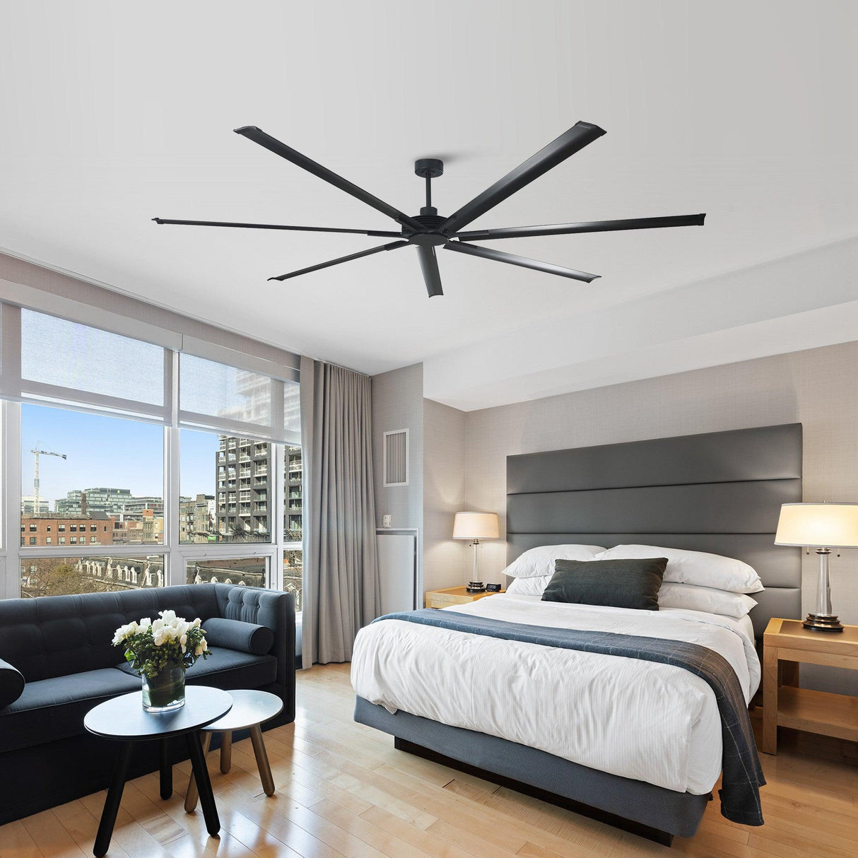 84 Inch 100 Inch Silent Storm Extra Large Ceiling Fan with Remote Control