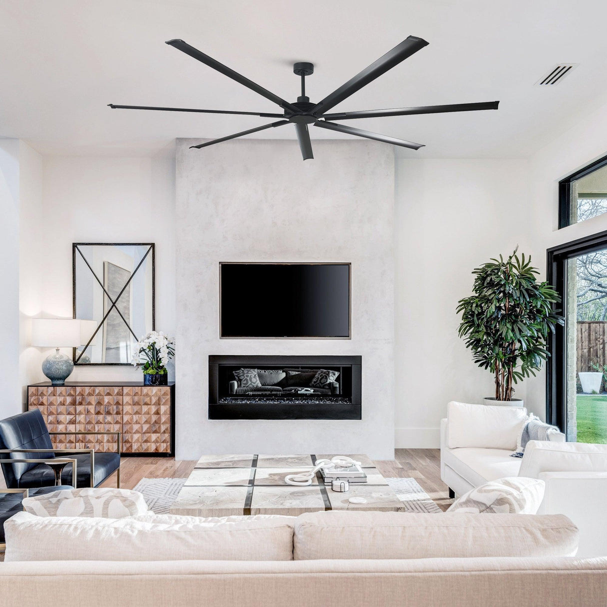 84 Inch 100 Inch Silent Storm Extra Large Ceiling Fan with Remote Control