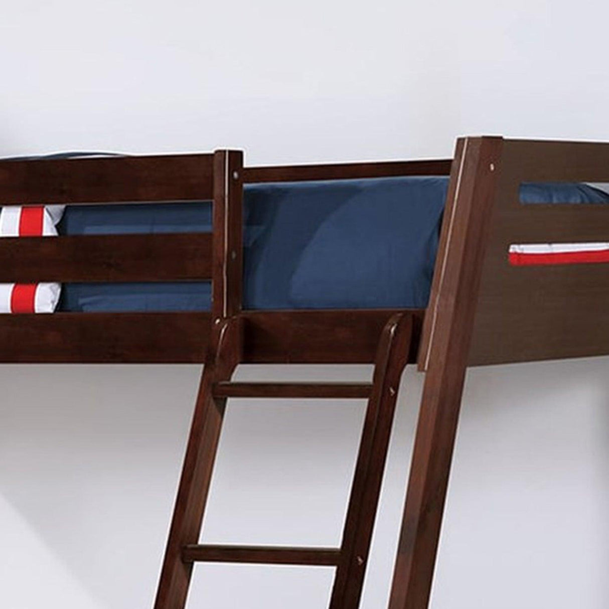 Solid Wood Twin / Full Bunk Bed with Reversible Angled Ladder and Underbed Drawers