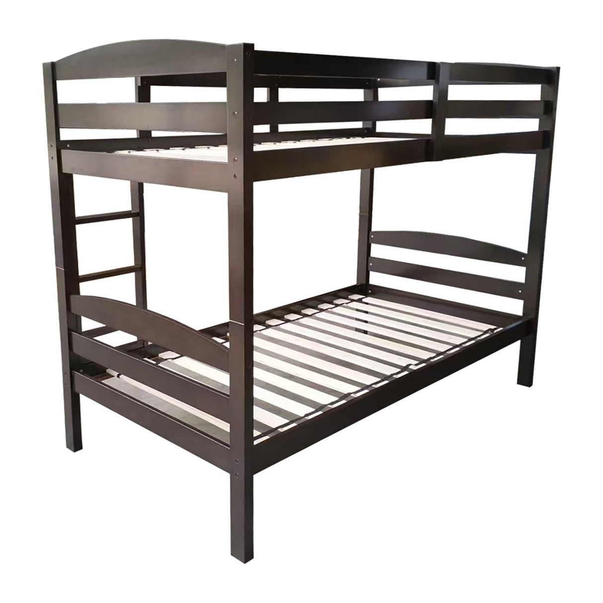 Transitional Solid Hardwood Twin over Twin Bunk Bed, Patented Insert & Lock Joint for Extra Safety for Kids