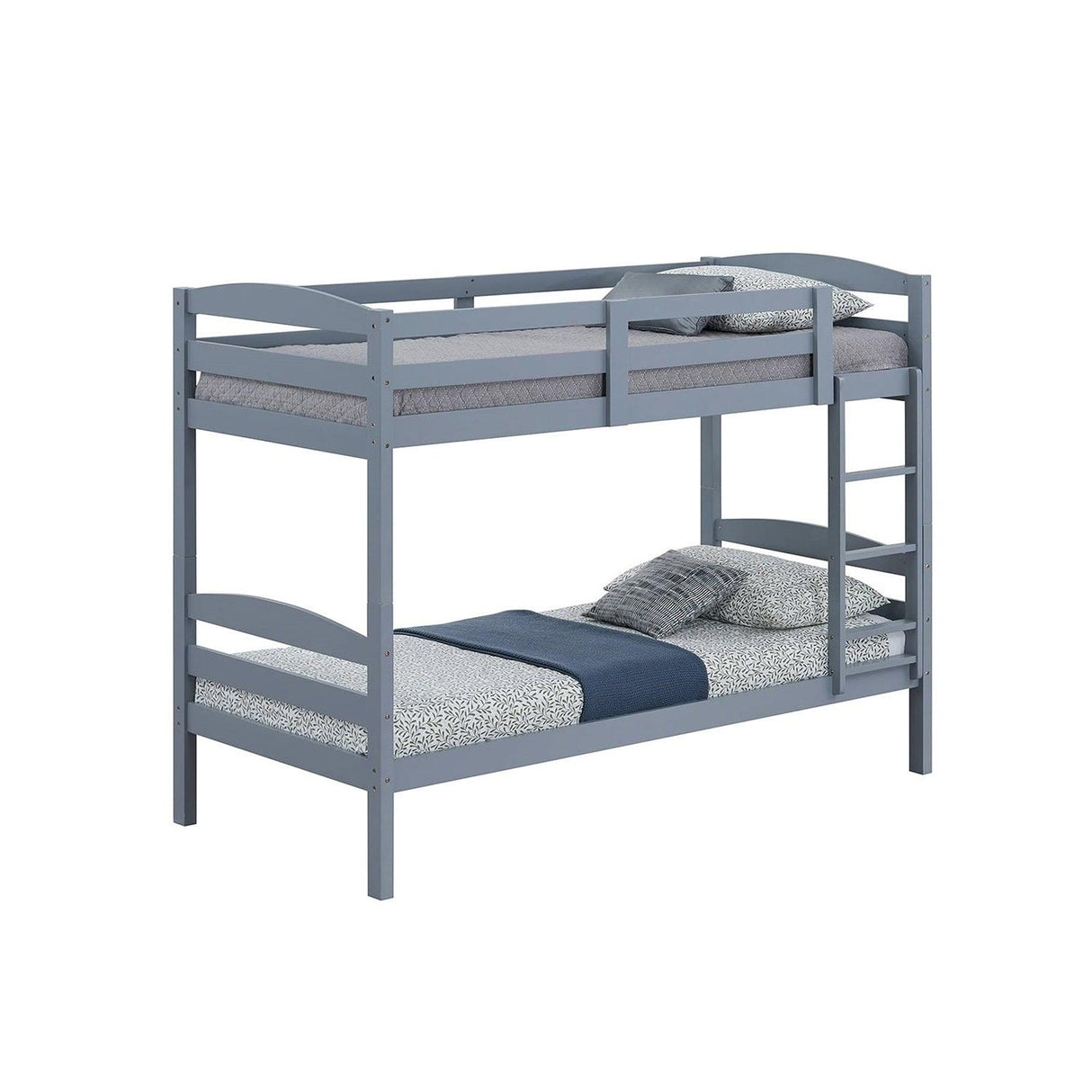Transitional Solid Hardwood Twin over Twin Bunk Bed, Patented Insert & Lock Joint for Extra Safety for Kids