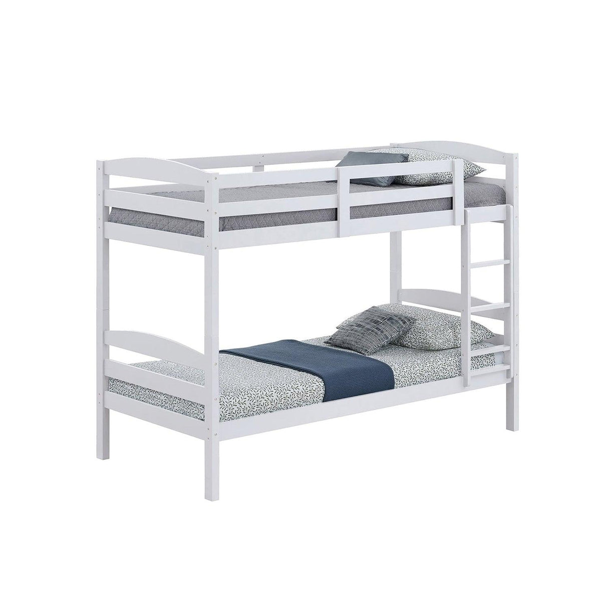 Transitional Solid Hardwood Twin over Twin Bunk Bed, Patented Insert & Lock Joint for Extra Safety for Kids