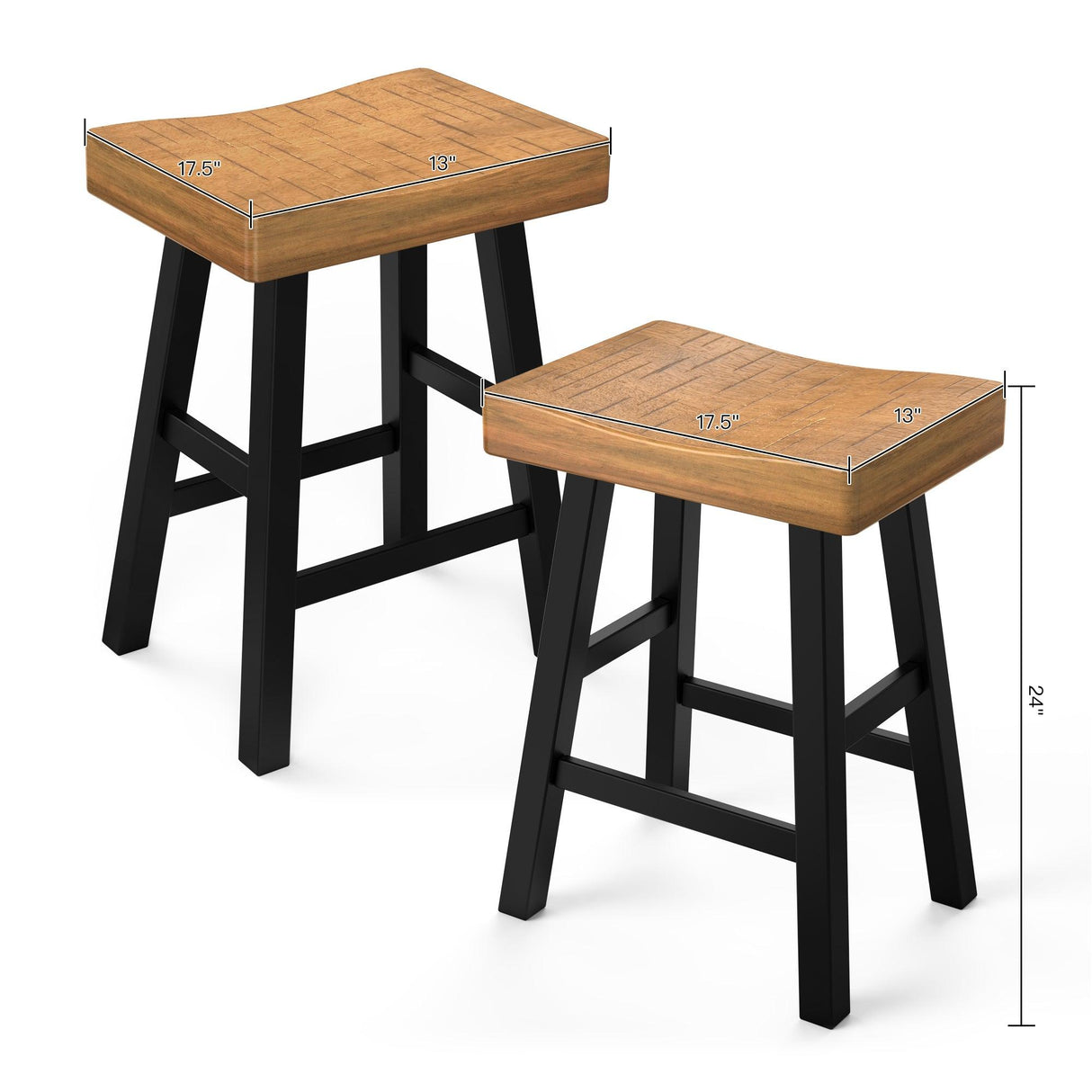 Farmhouse Kitchen With OAK Bar Stools Set of 2