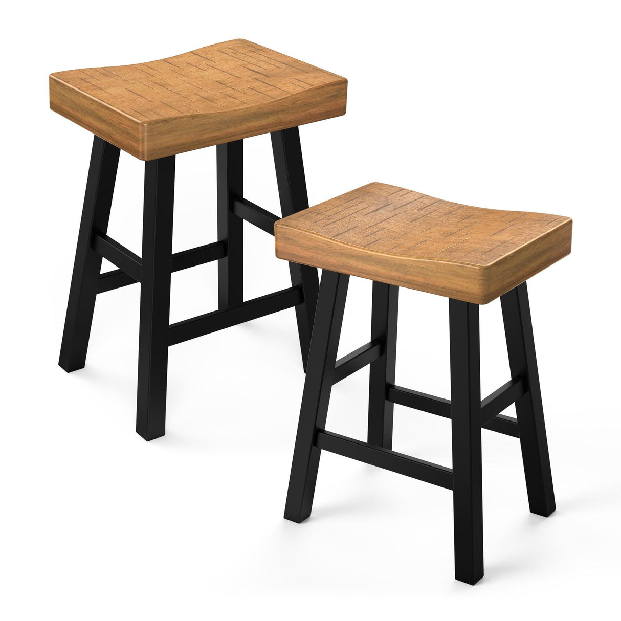Farmhouse Kitchen With OAK Bar Stools Set of 2