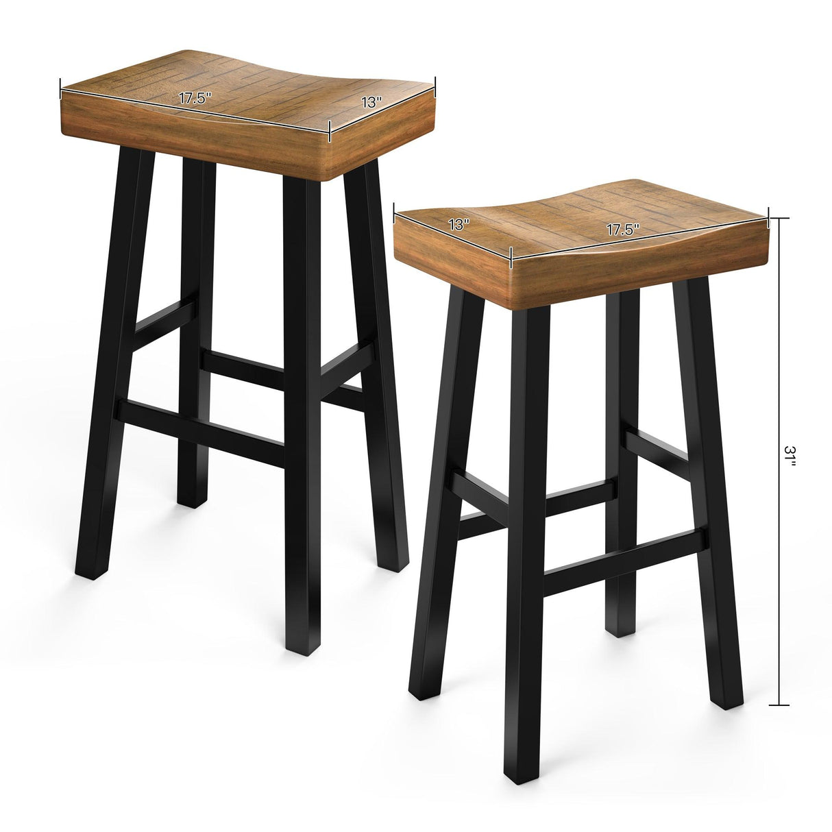 Farmhouse Kitchen With OAK Bar Stools Set of 2