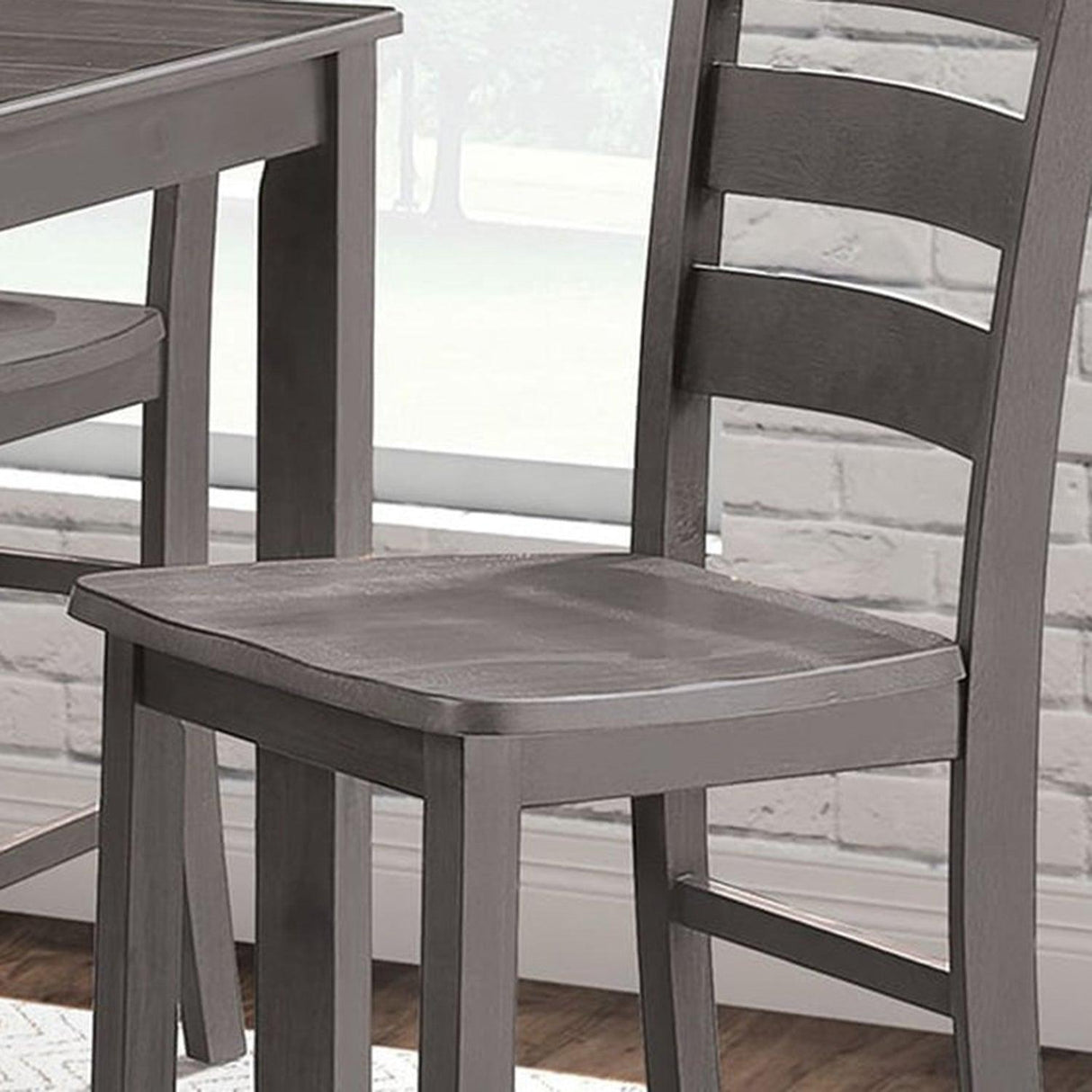 36"H Solid Rubberwood and Wood Veneer 5-Piece Counter Ht. Table Set