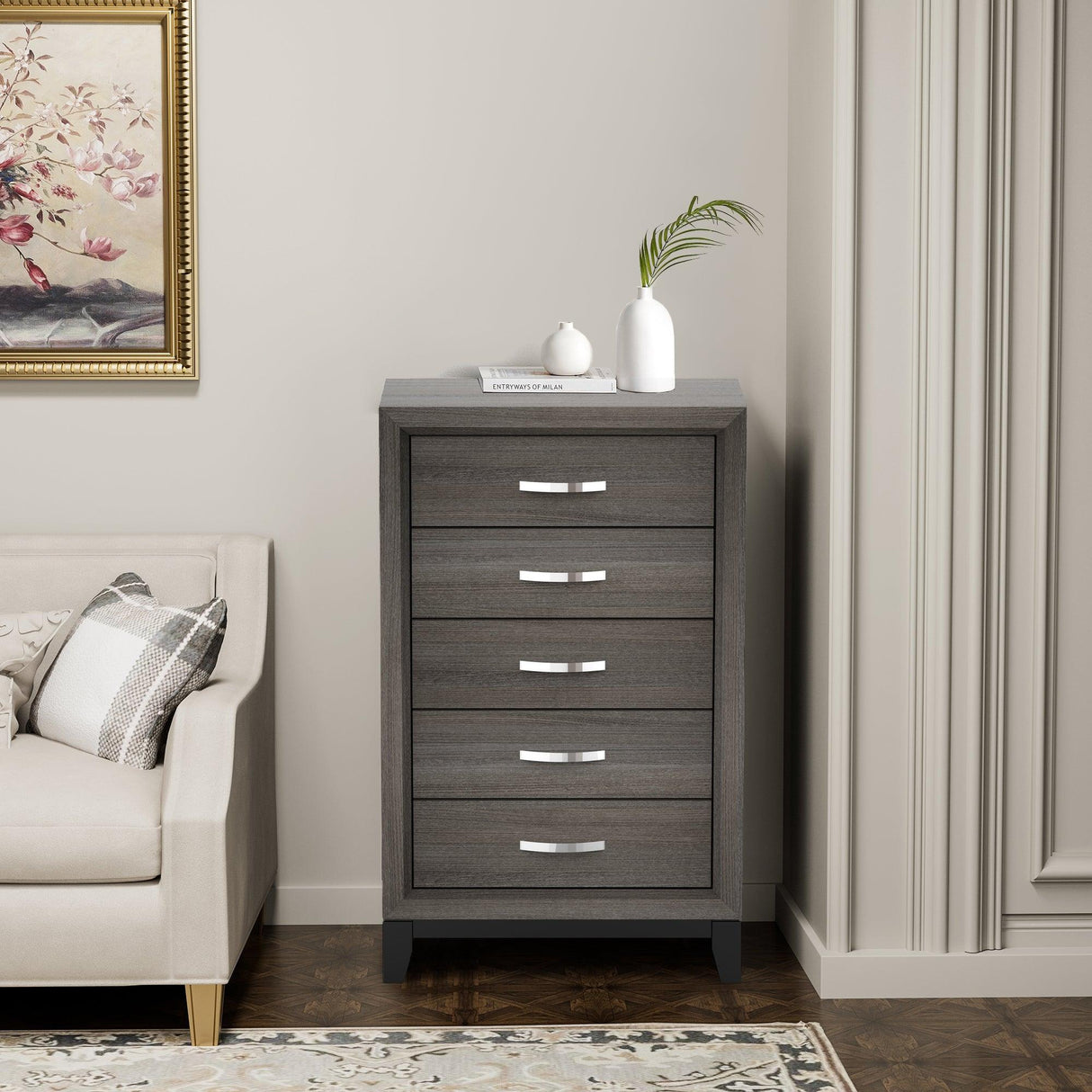 Contemporary 31" Chest with 5-Drawer for Bedroom, Livingroom