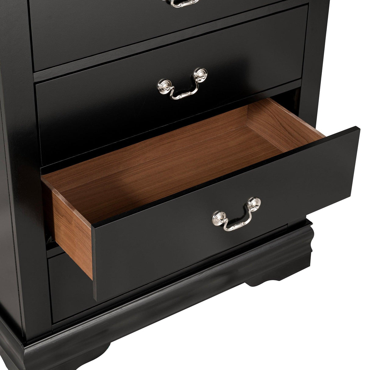 Transitional 5-Drawer 31.5 in. Wide Chest of Drawers with Bracket Feet