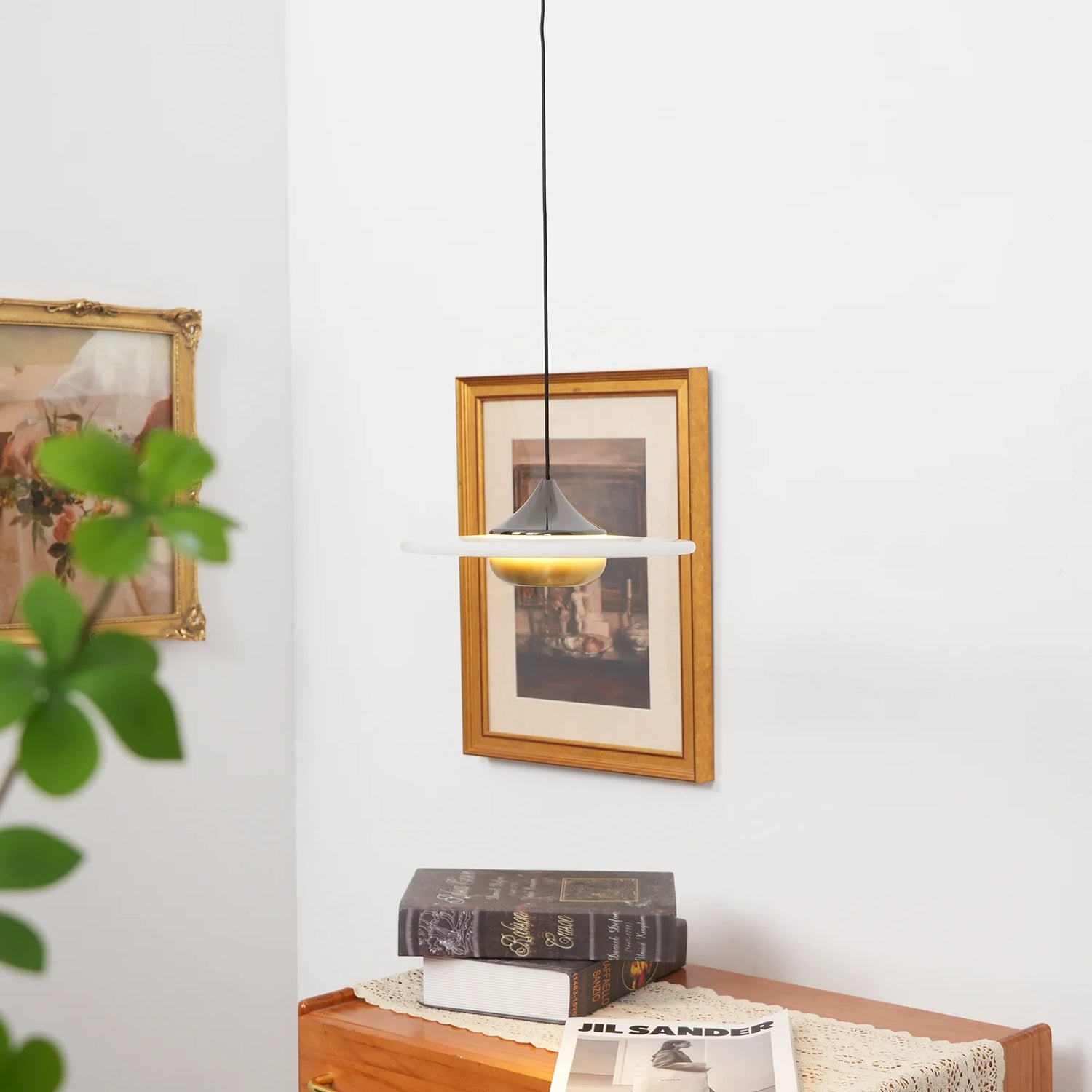 Flying Saucer Alabaster Pendant Lamp