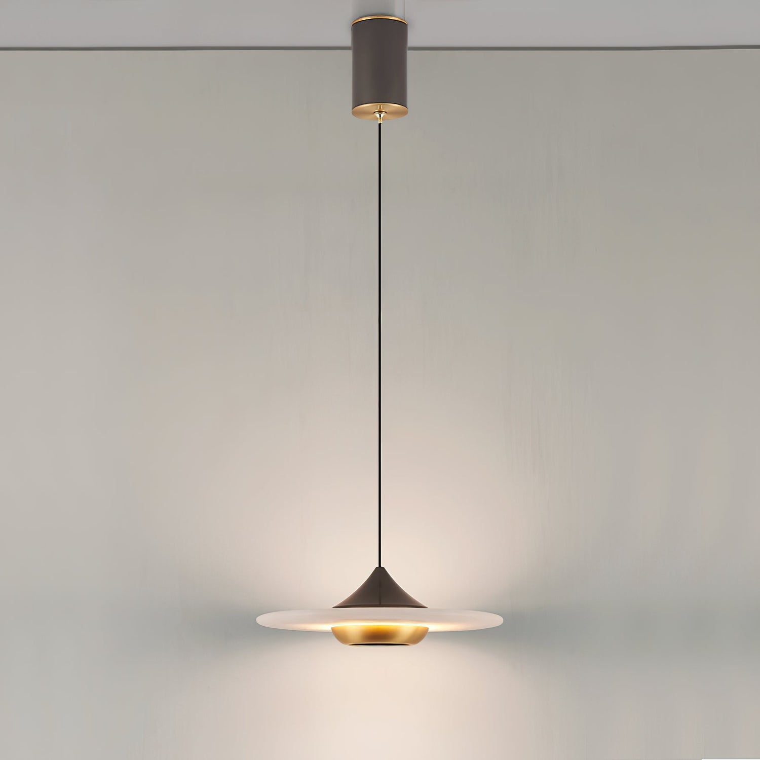 Flying Saucer Alabaster Pendant Lamp