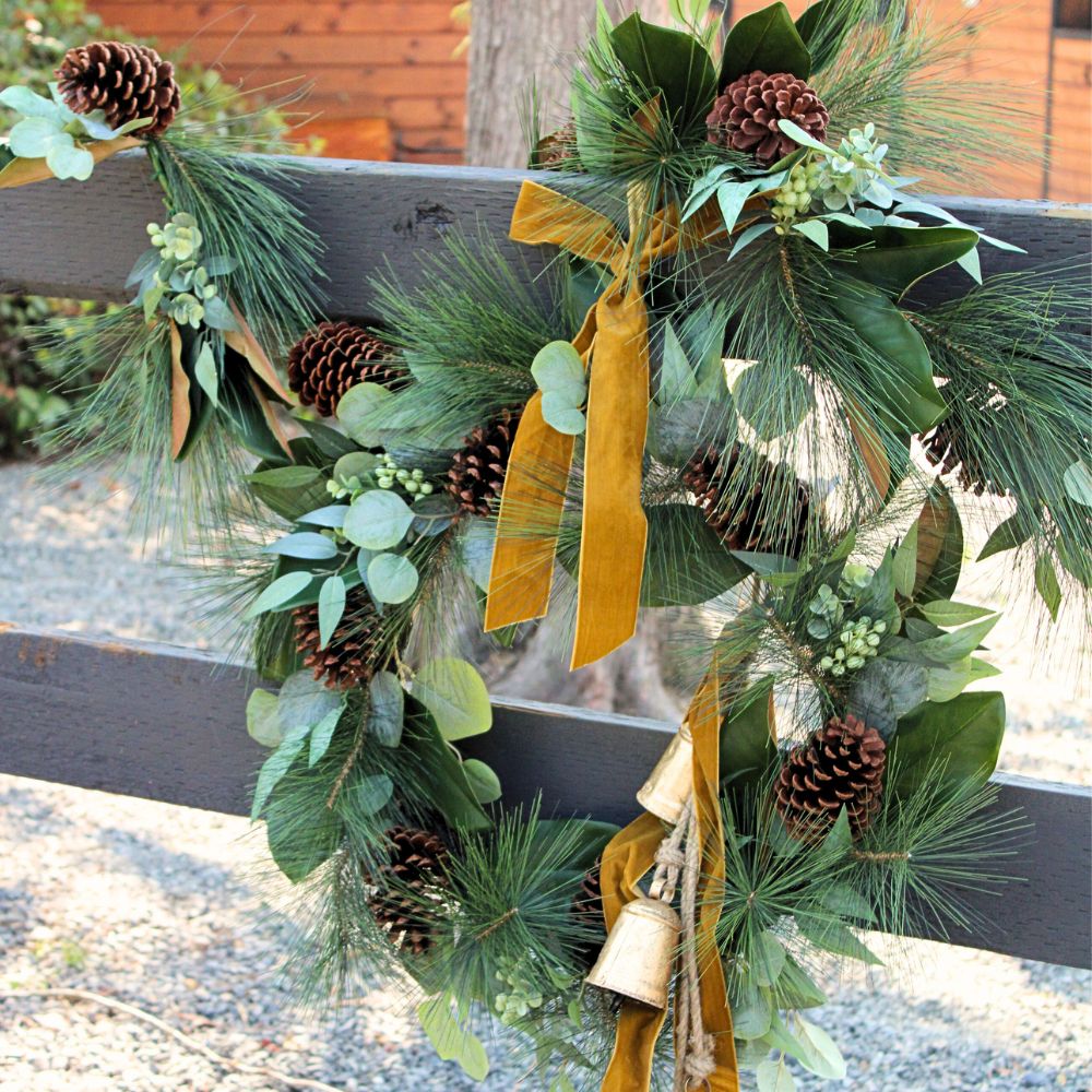 6' Magnolia, Eucalyptus, Pinecone, & Needle Pine Garland