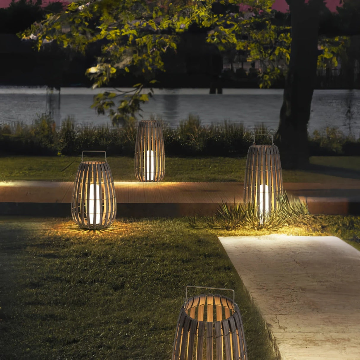 Garden Rattan Floor Lamp