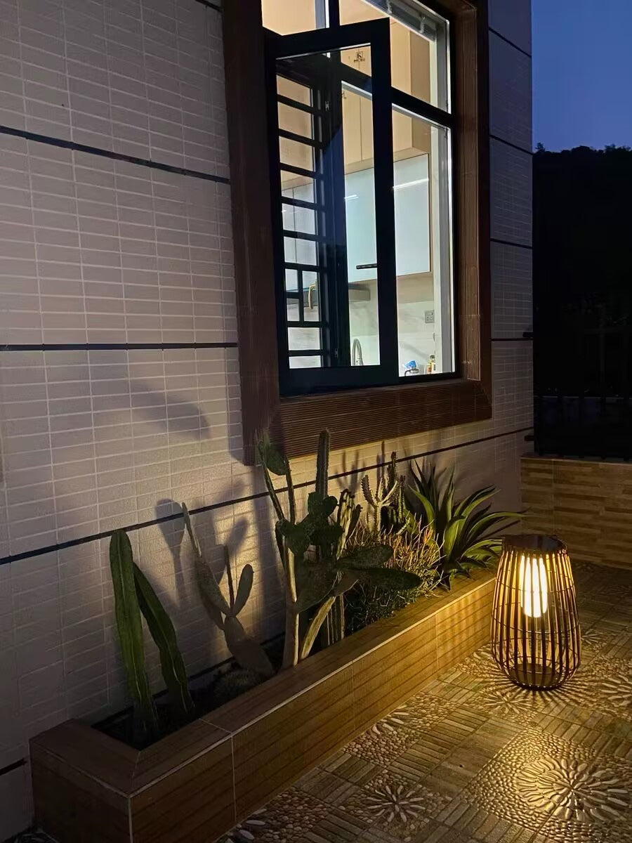Garden Rattan Floor Lamp