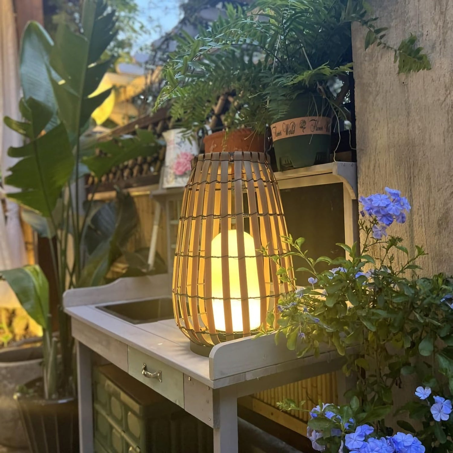 Garden Rattan Floor Lamp