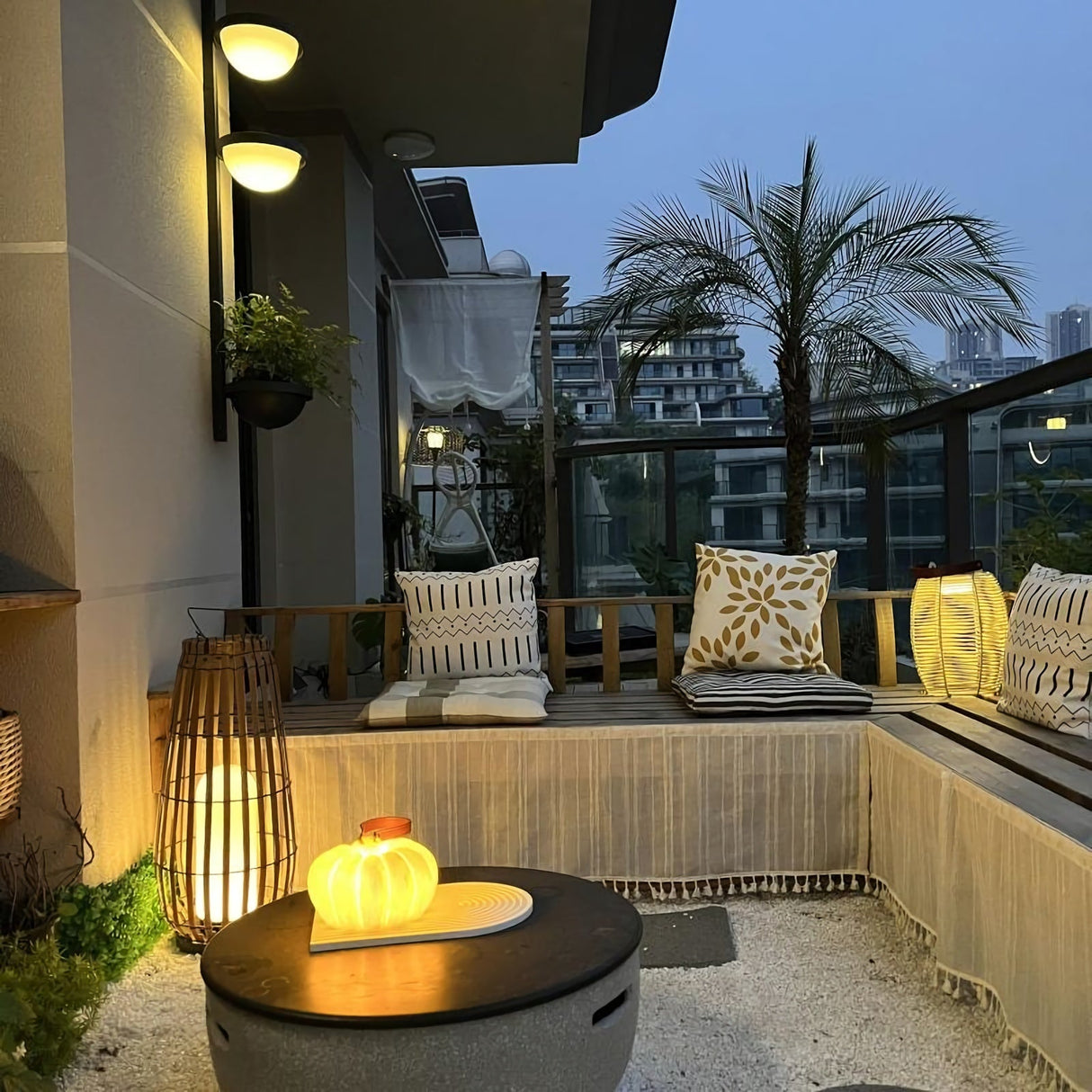 Garden Rattan Floor Lamp