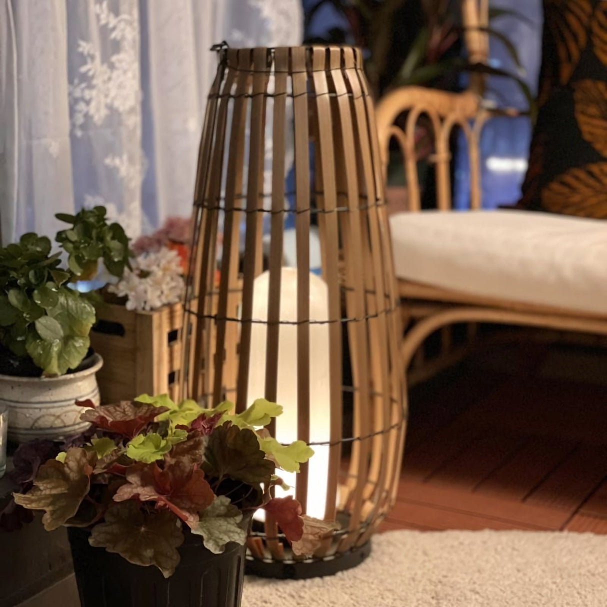 Garden Rattan Floor Lamp