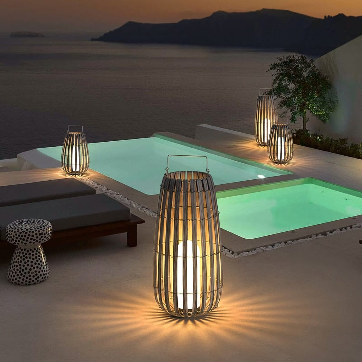 Garden Rattan Floor Lamp