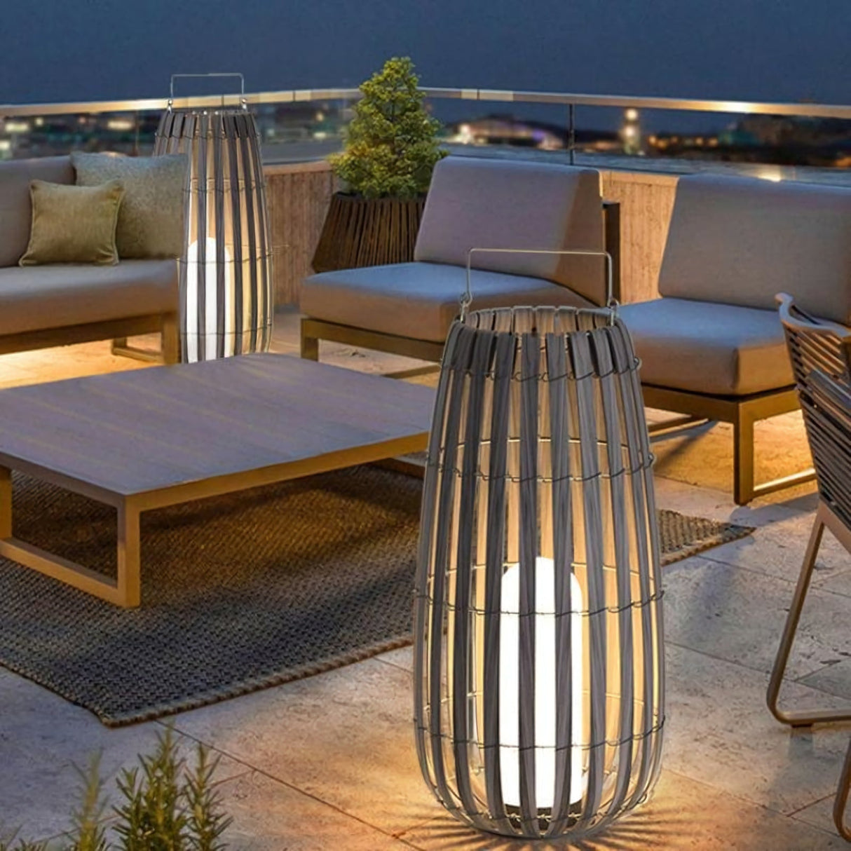 Garden Rattan Floor Lamp