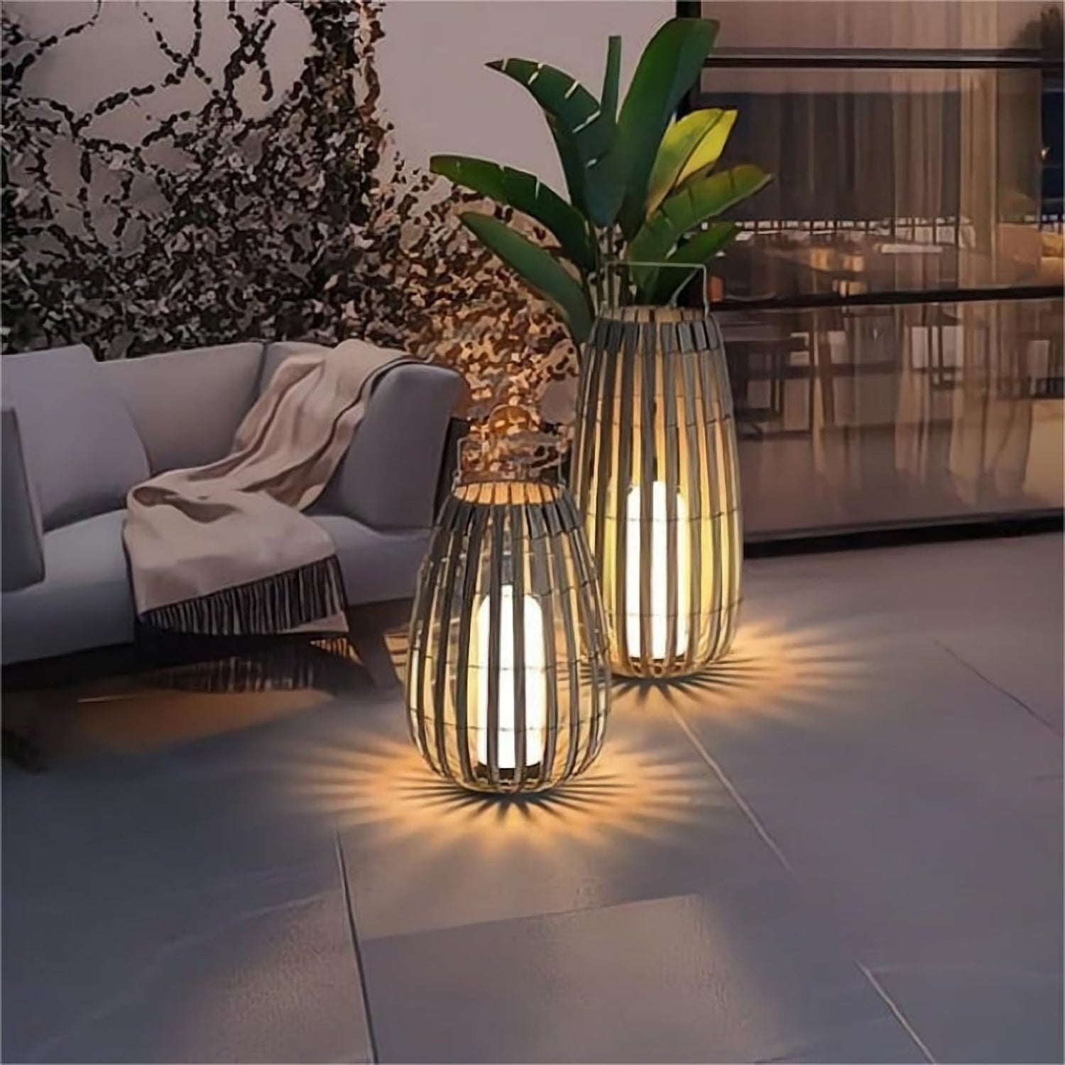 Garden Rattan Floor Lamp