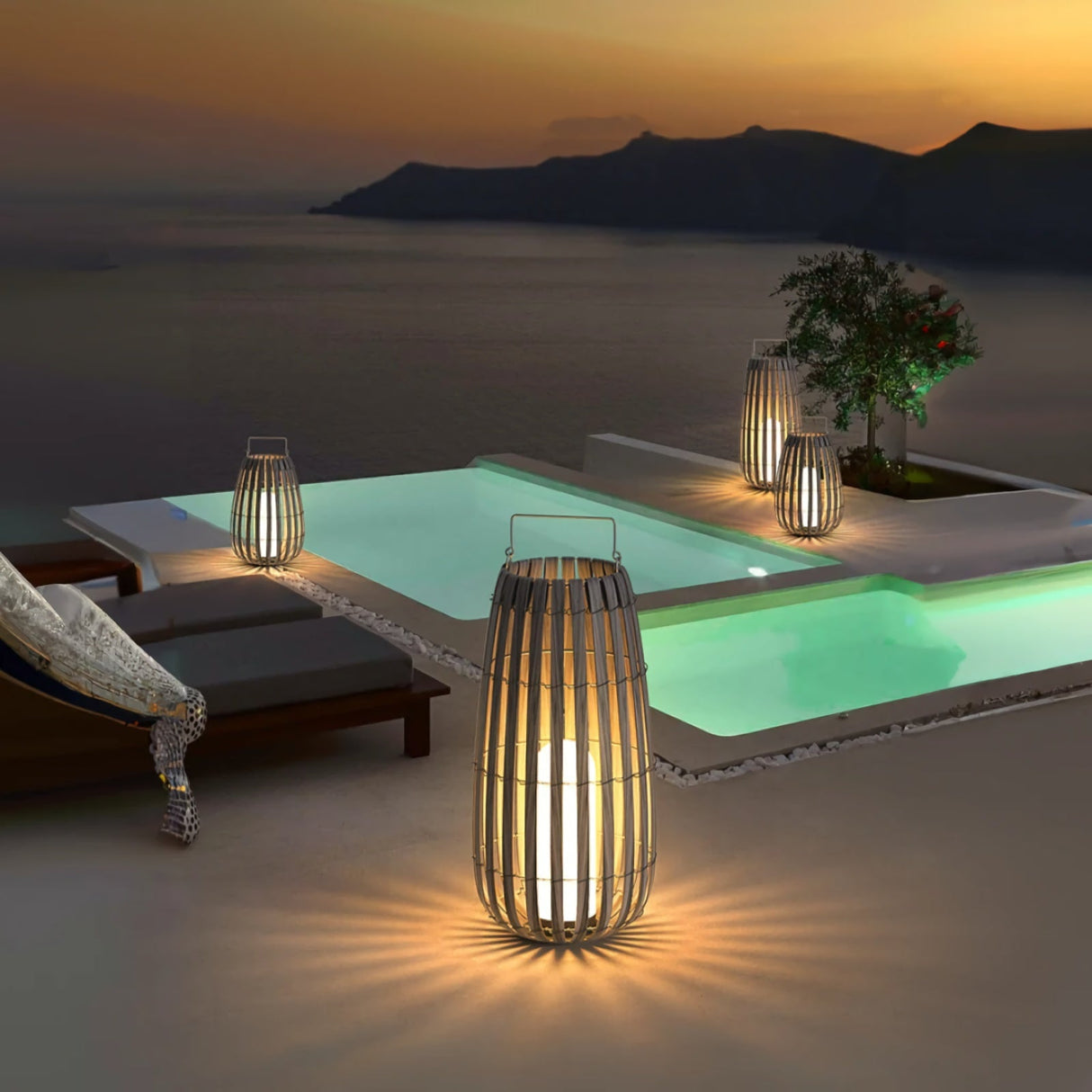 Garden Rattan Floor Lamp