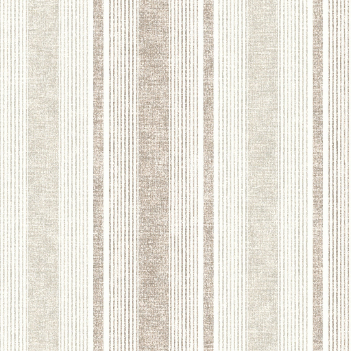 Ojai Stripe Wallpaper - Neutral Linen Texture Striped Wall Covering