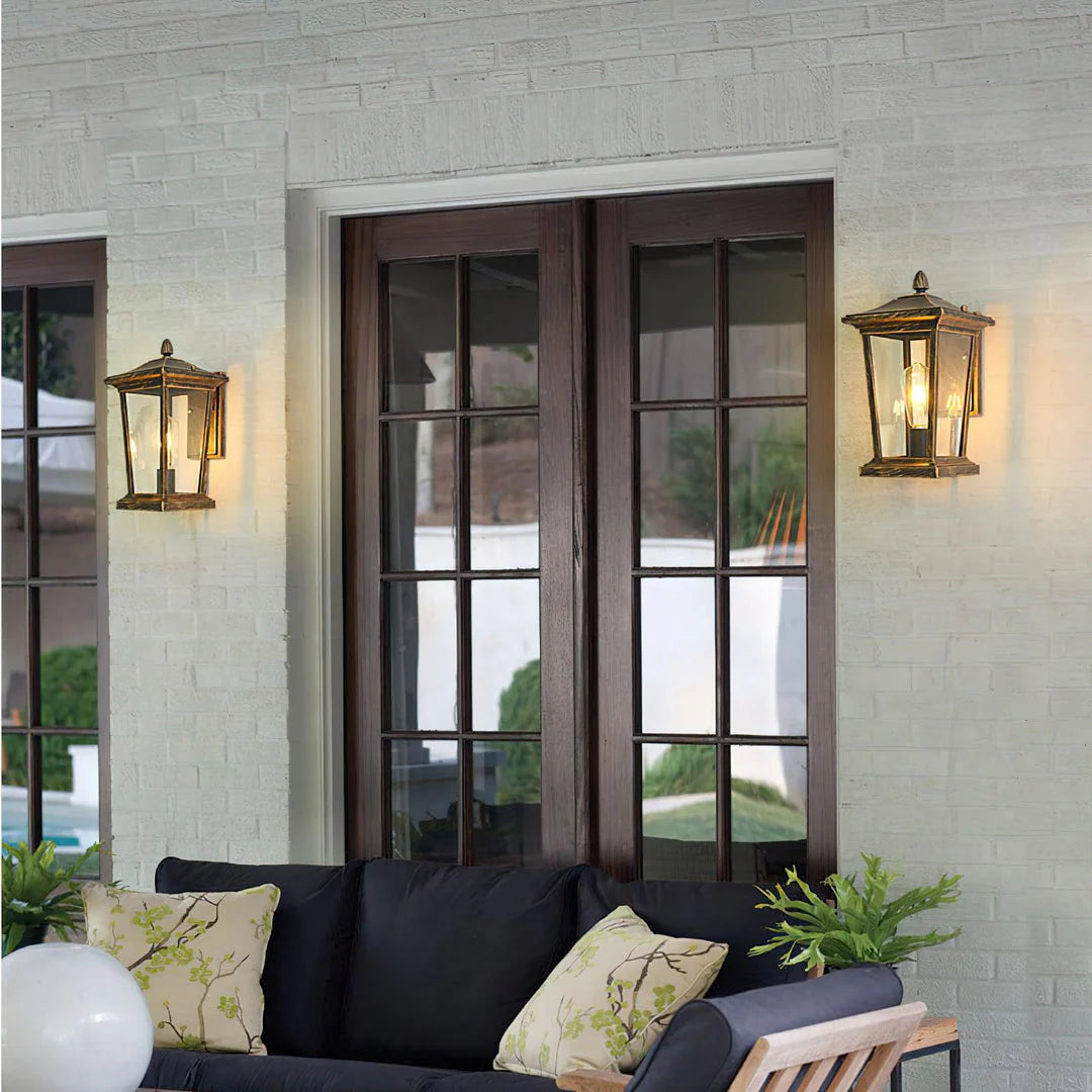 Glass Cottage Bird Cage Outdoor Wall Light