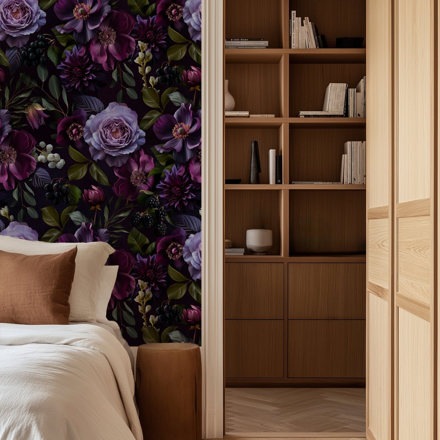 Dark Floral Gothic Moody Wallpaper Peel and Stick