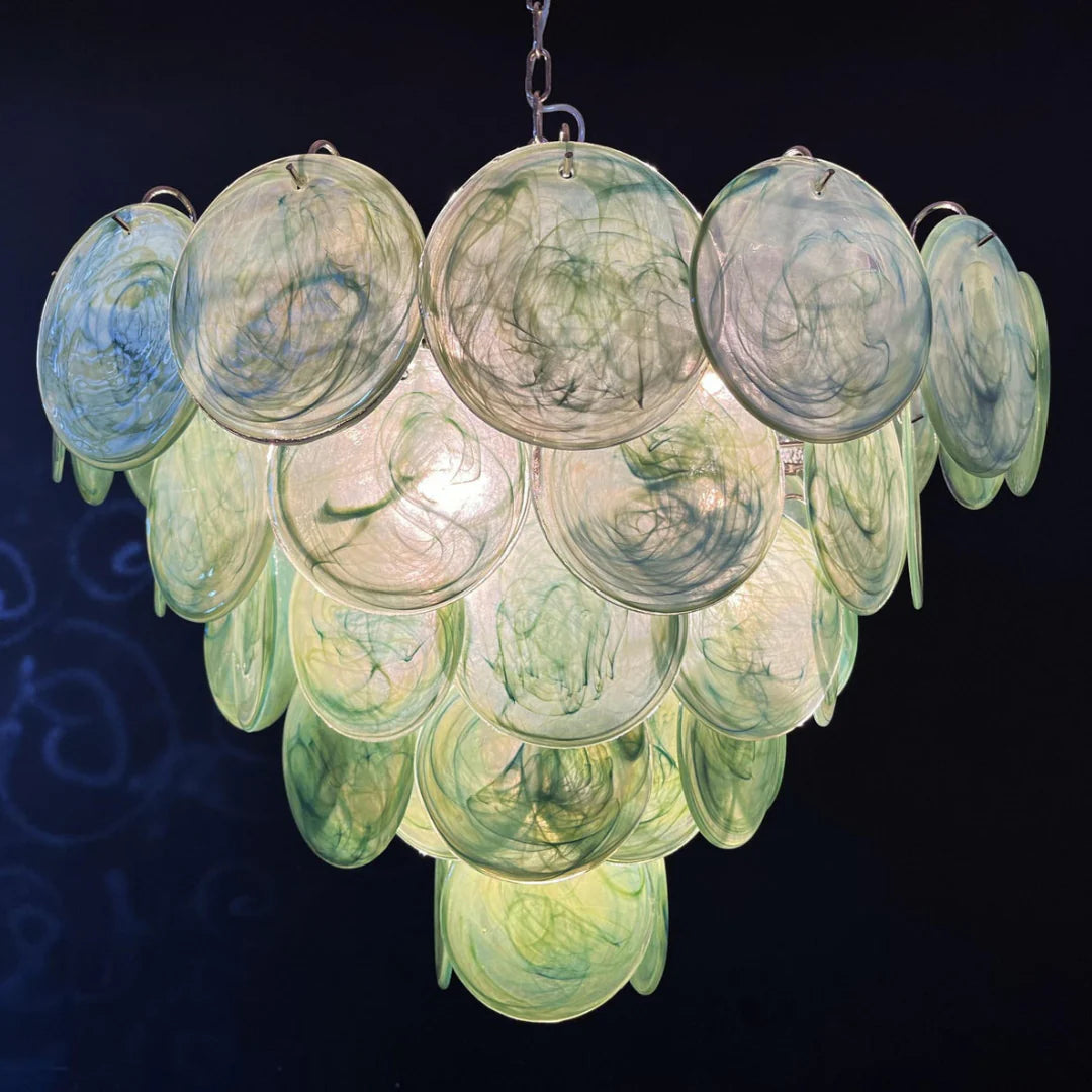 Green Iridescent Murano Chandelier
