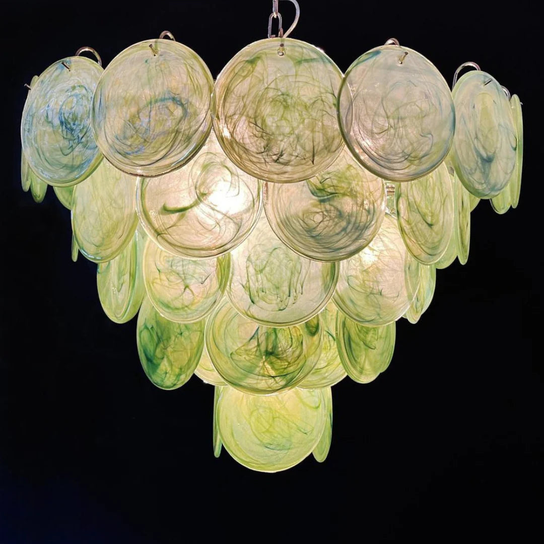 Green Iridescent Murano Chandelier