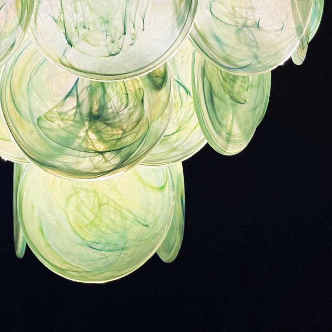 Green Iridescent Murano Chandelier