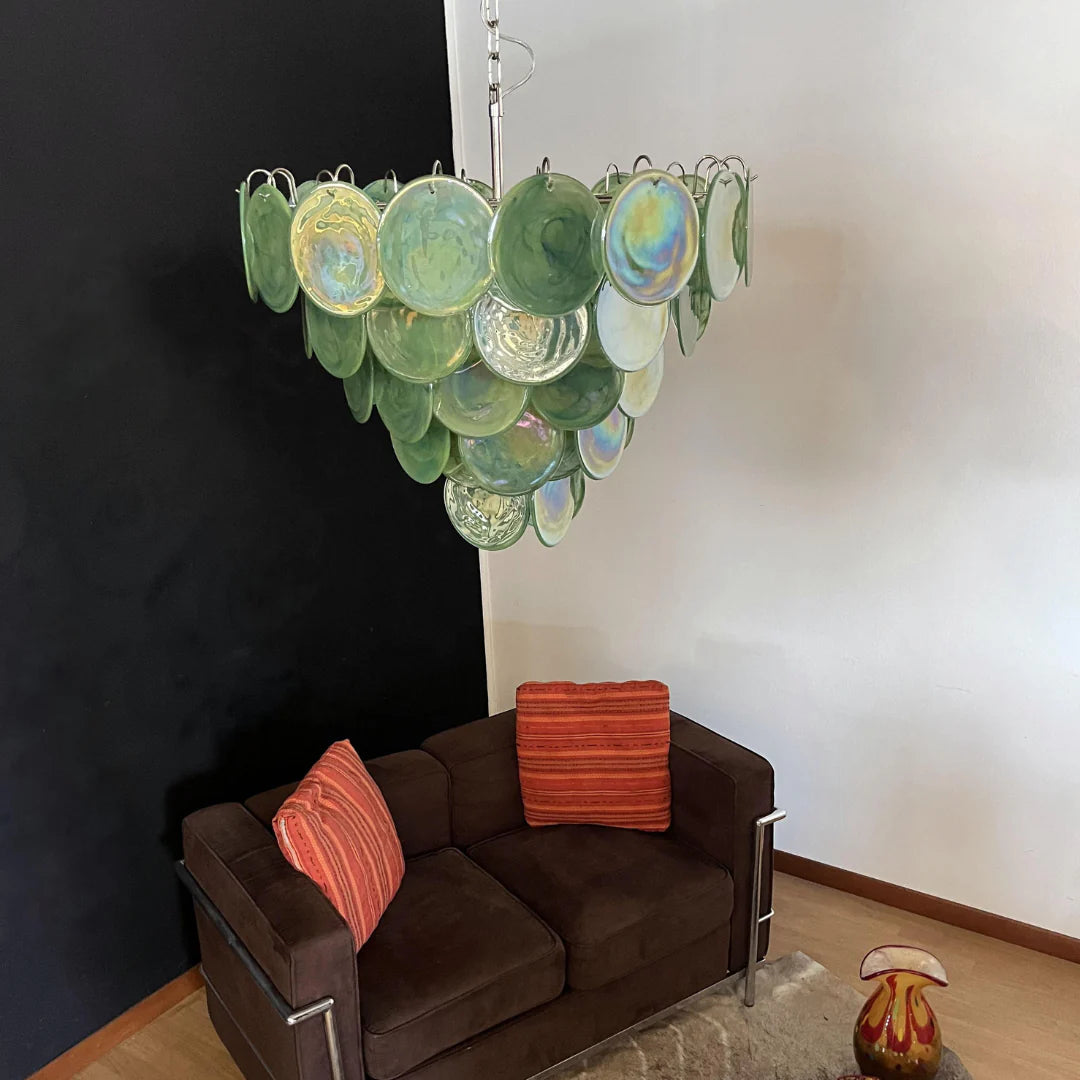 Green Iridescent Murano Chandelier