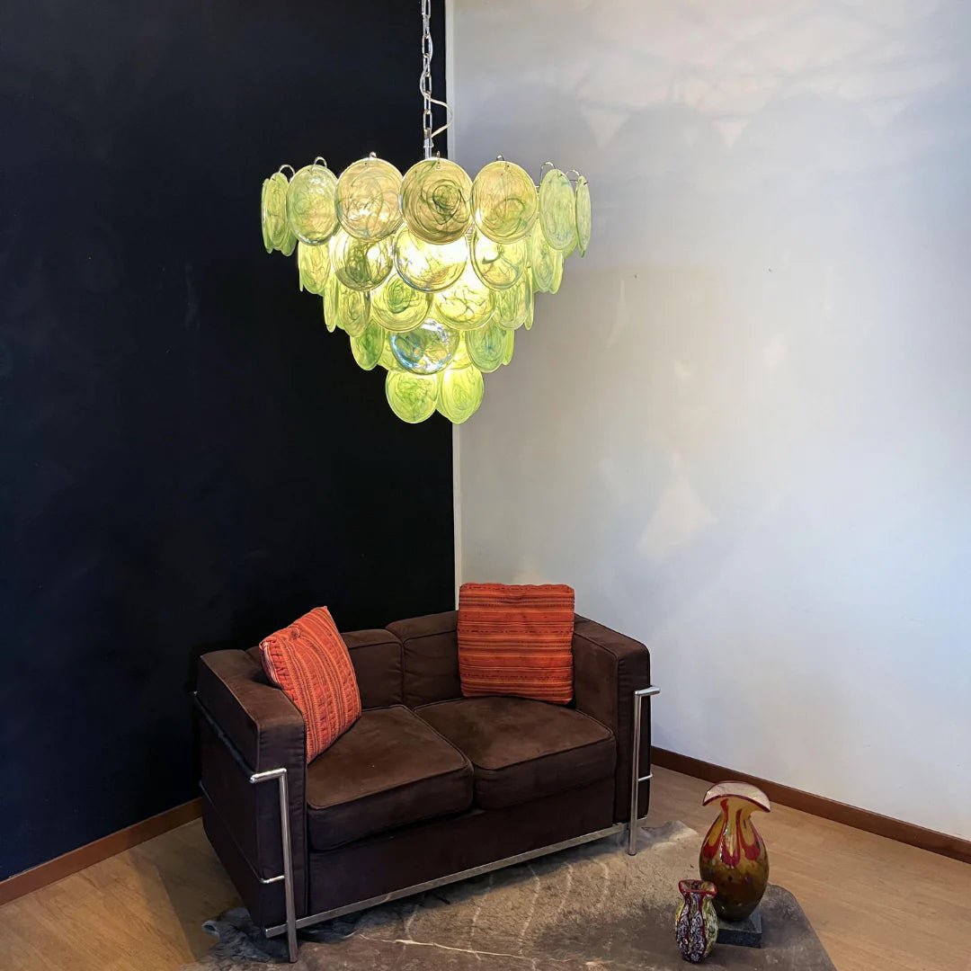 Green Iridescent Murano Chandelier