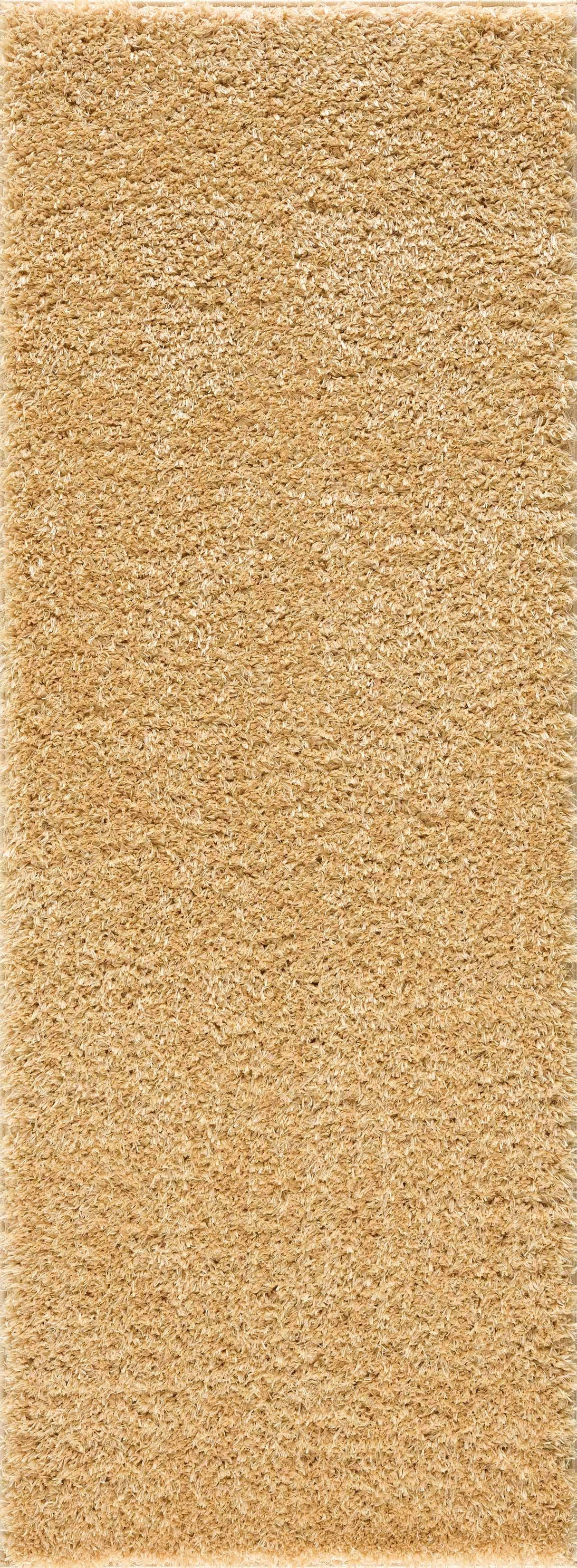 Faina Solid Gold Shag Washable Area Rug - Clearance