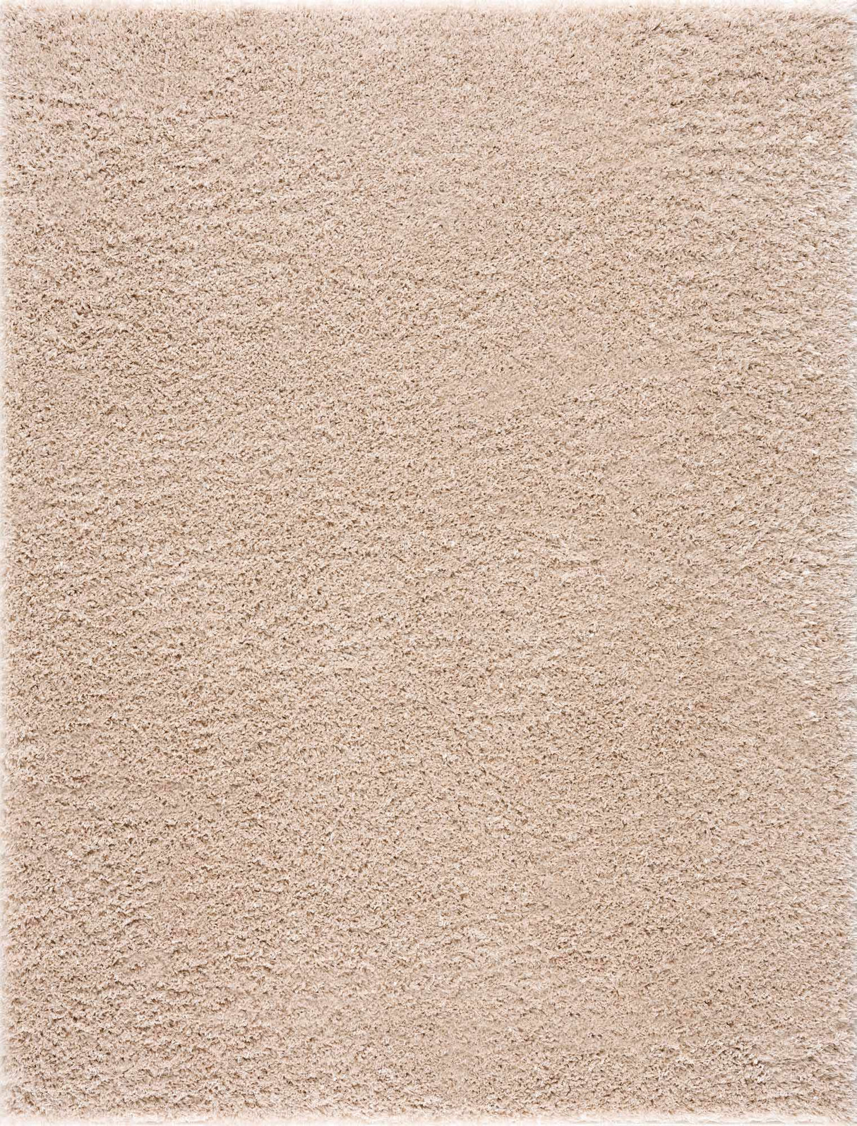 Faina Solid Beige Shag Rug Washable
