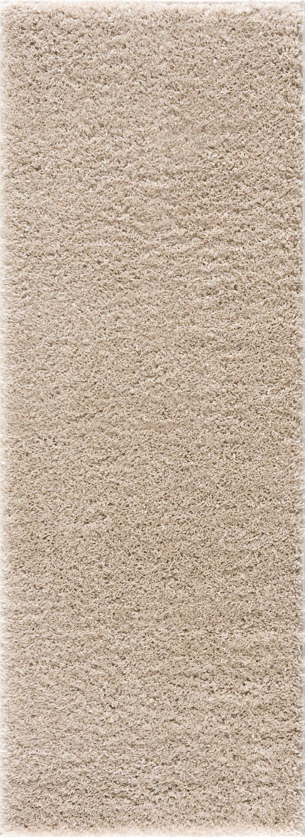 Faina Solid Beige Shag Rug Washable