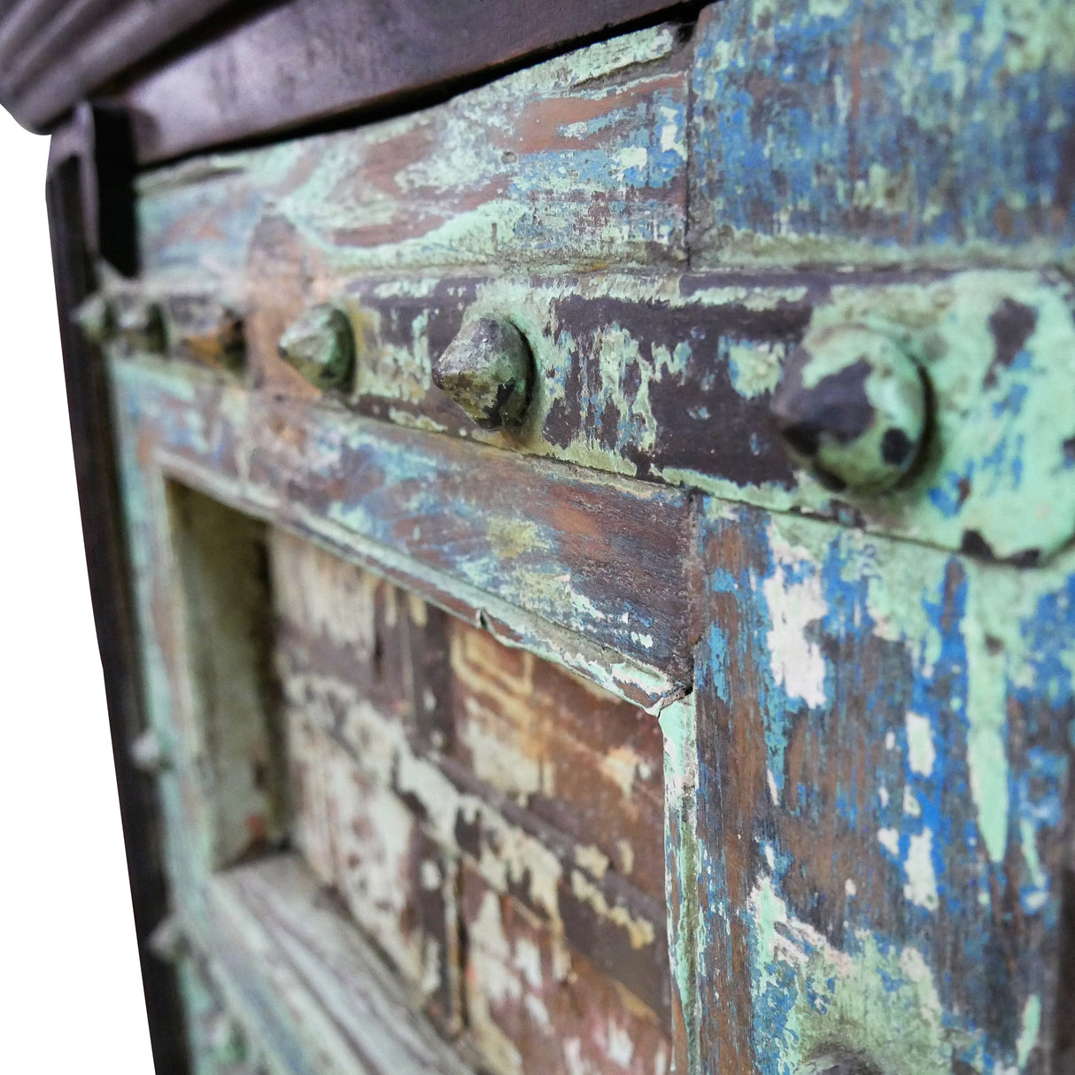 Farmhouse Style Distressed Antique Door Large Nightstand Cabinet