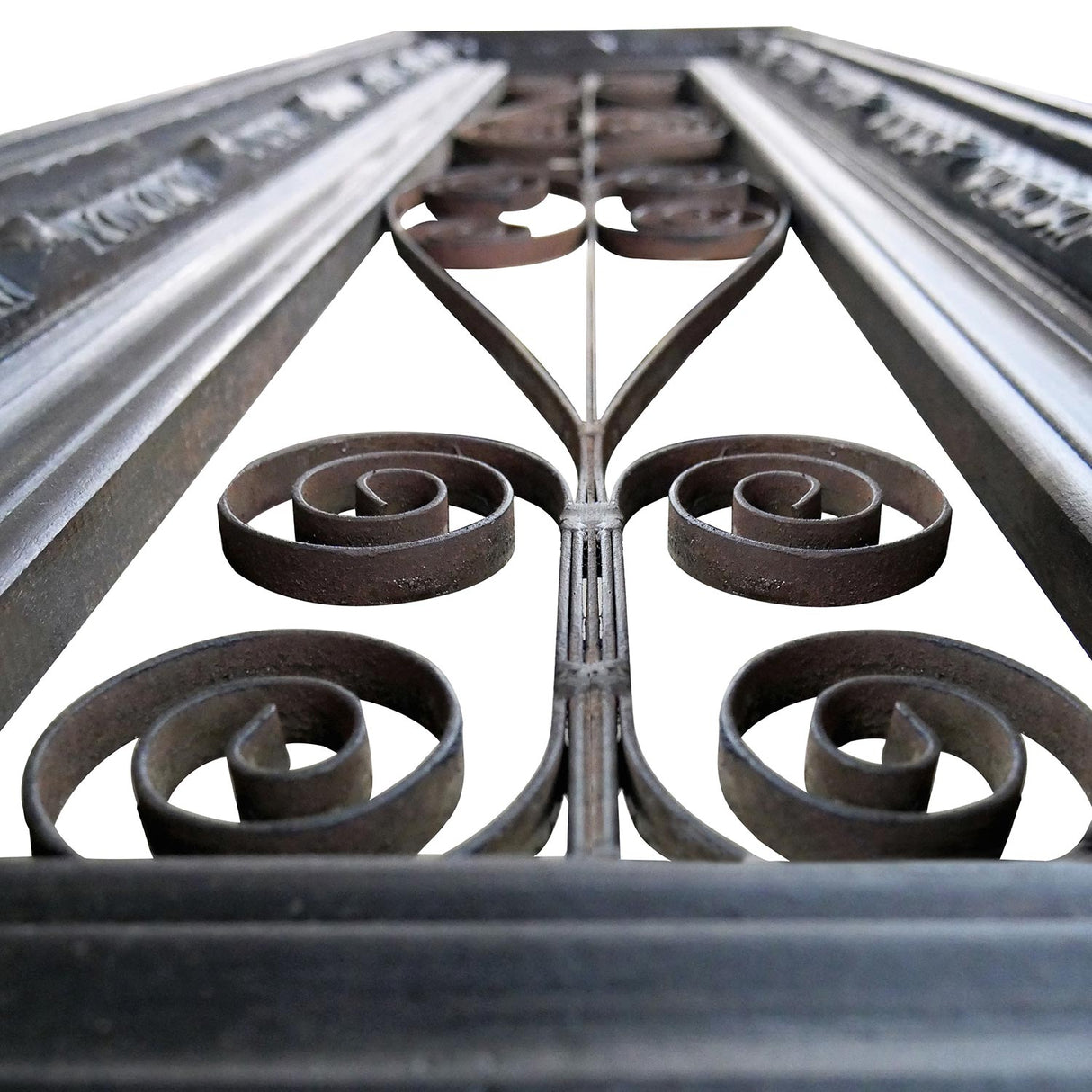 Eclectic Metal Grill & Solid Wood 66 in. Long Console Sofa Table