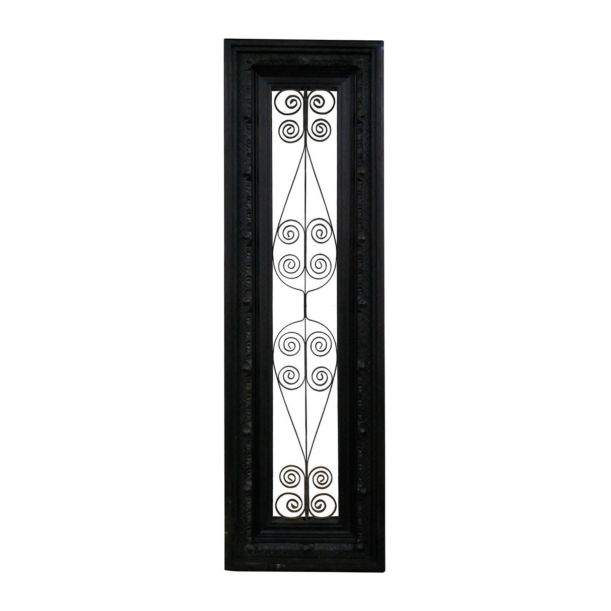 Eclectic Metal Grill & Solid Wood 66 in. Long Console Sofa Table