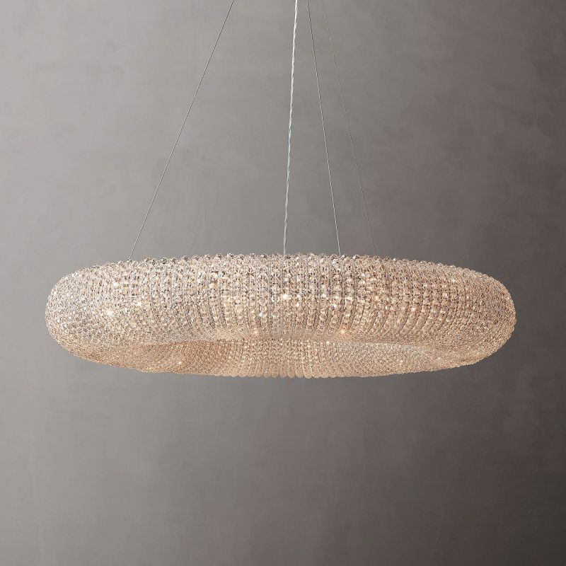 Crystal Smoked Round LED Chandelier
