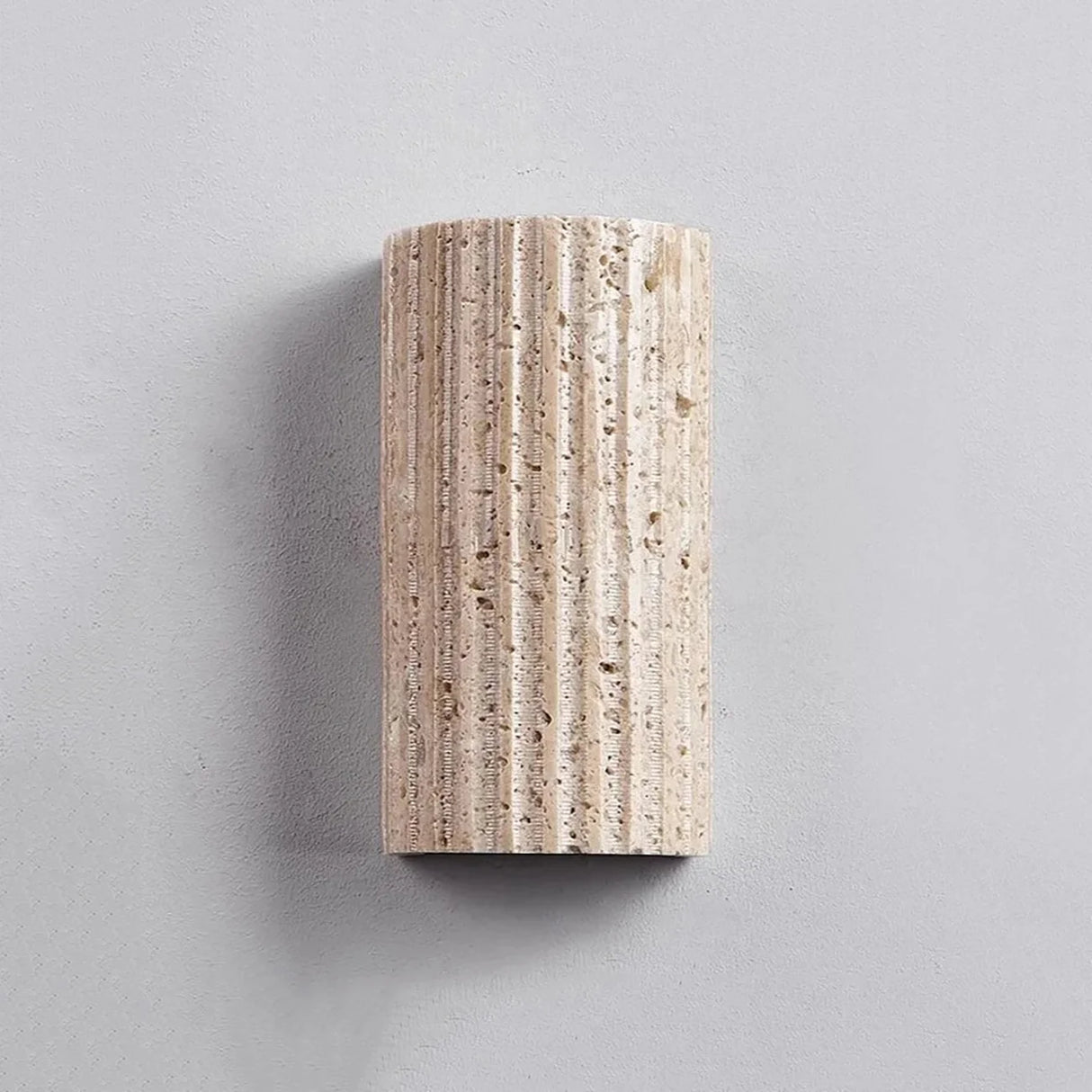 Half-Cylinder Travertine Wall Lamp