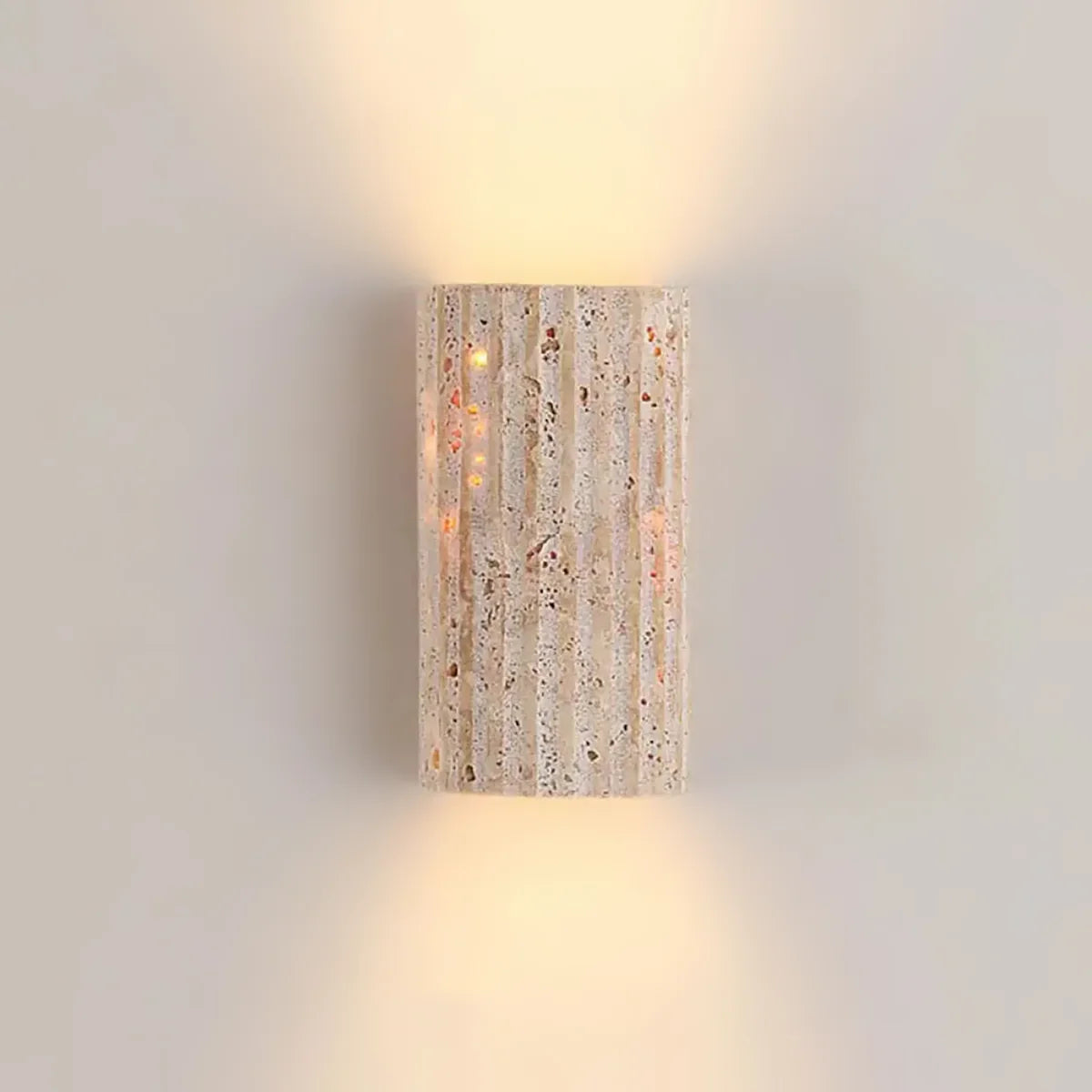 Half-Cylinder Travertine Wall Lamp